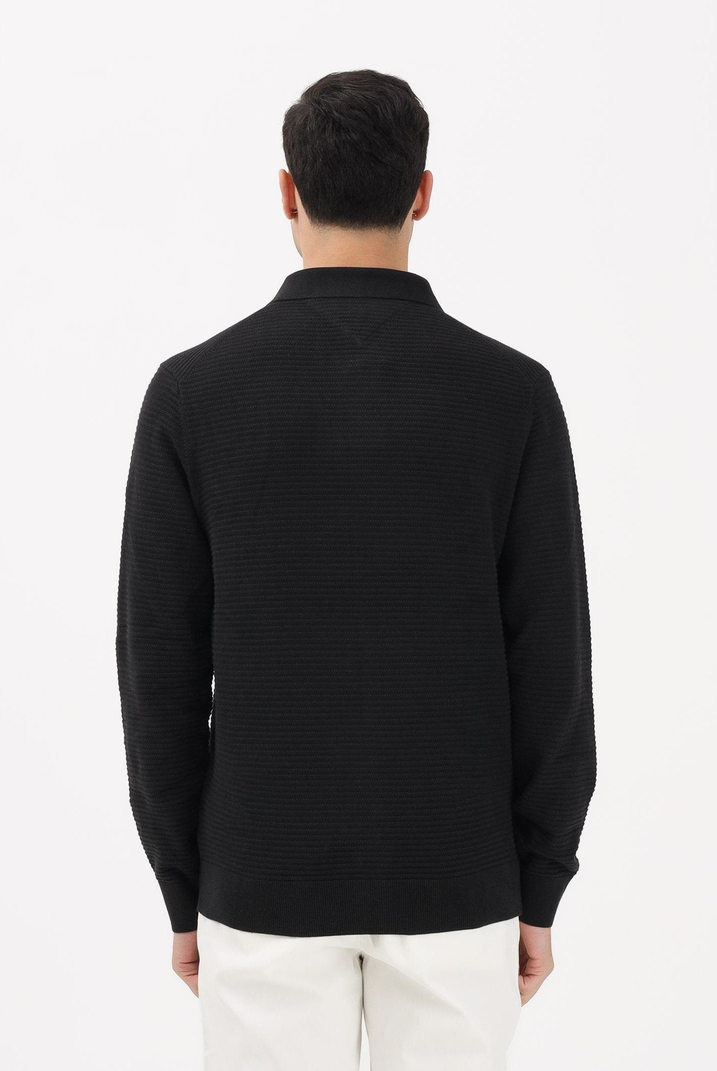 TOMMY HILFIGER Cardigan nero da uomo con logo MW0MW41645 BDS TOMMY HILFIGER