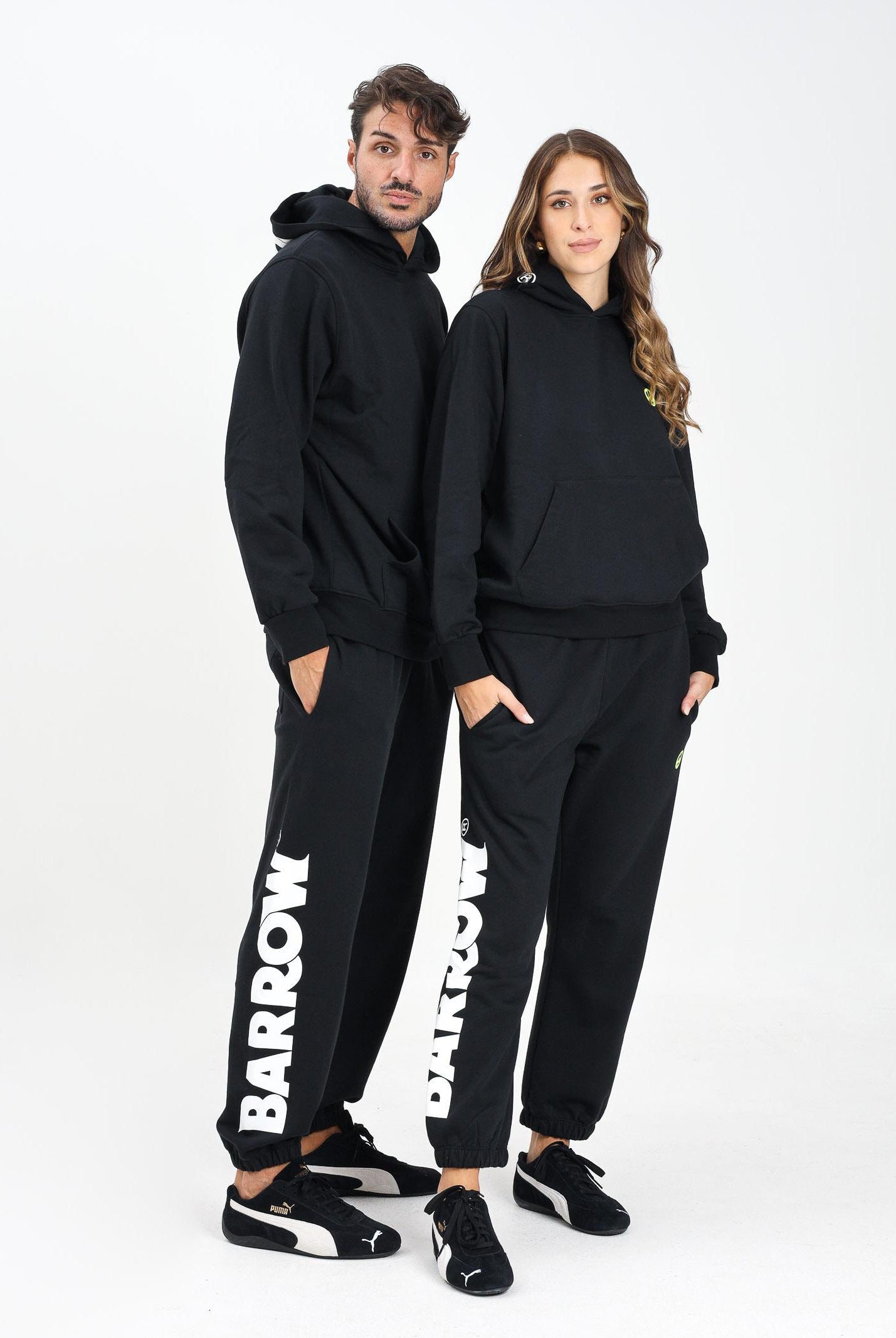 BARROW Pantalone sportivo nero per uomo e donna con logo F5BWUAFP060 110 BARROW