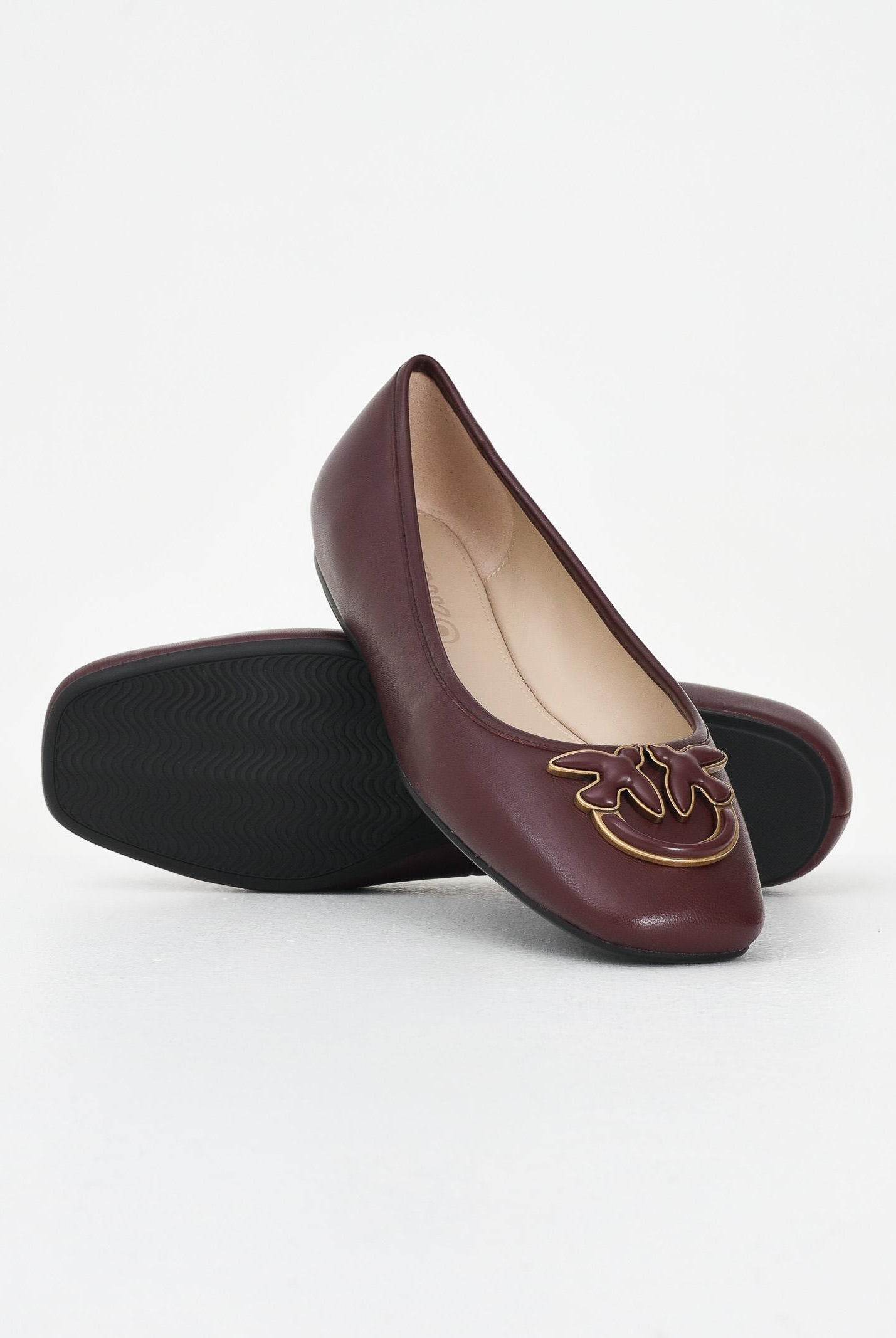 PINKO Ballerine bordeaux da donna con logo Love Birds SD0379P003P61 PINKO