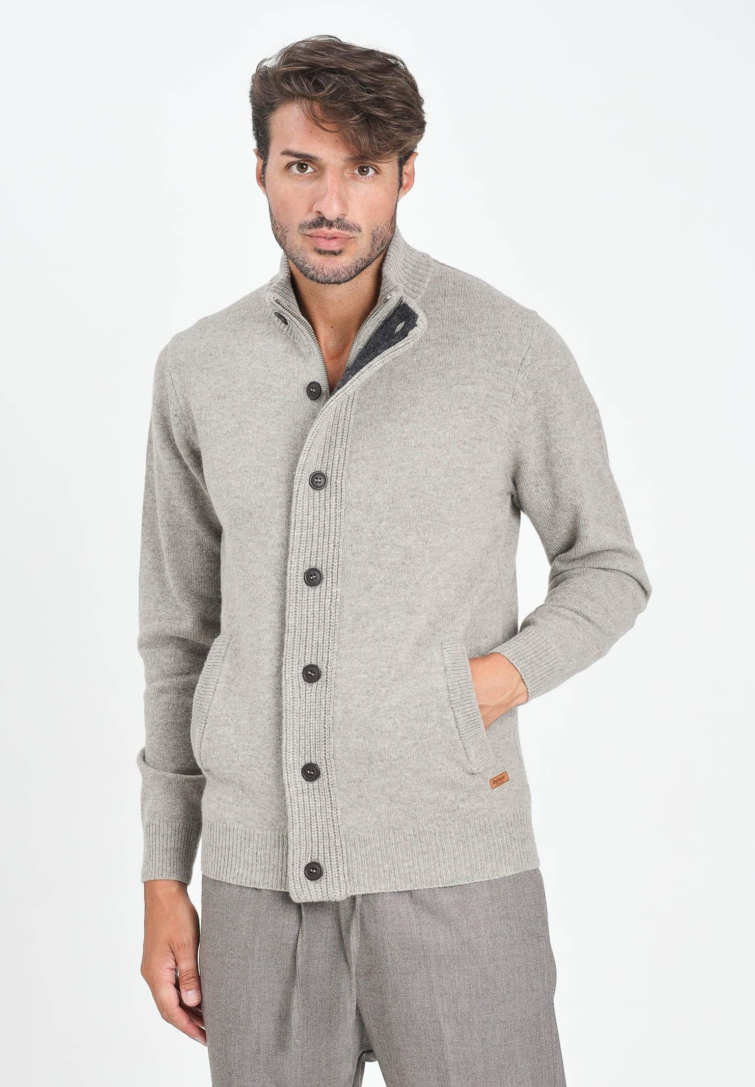 BARBOUR Cardigan Patch beige da uomo 252MMKN0731 ST16 BARBOUR