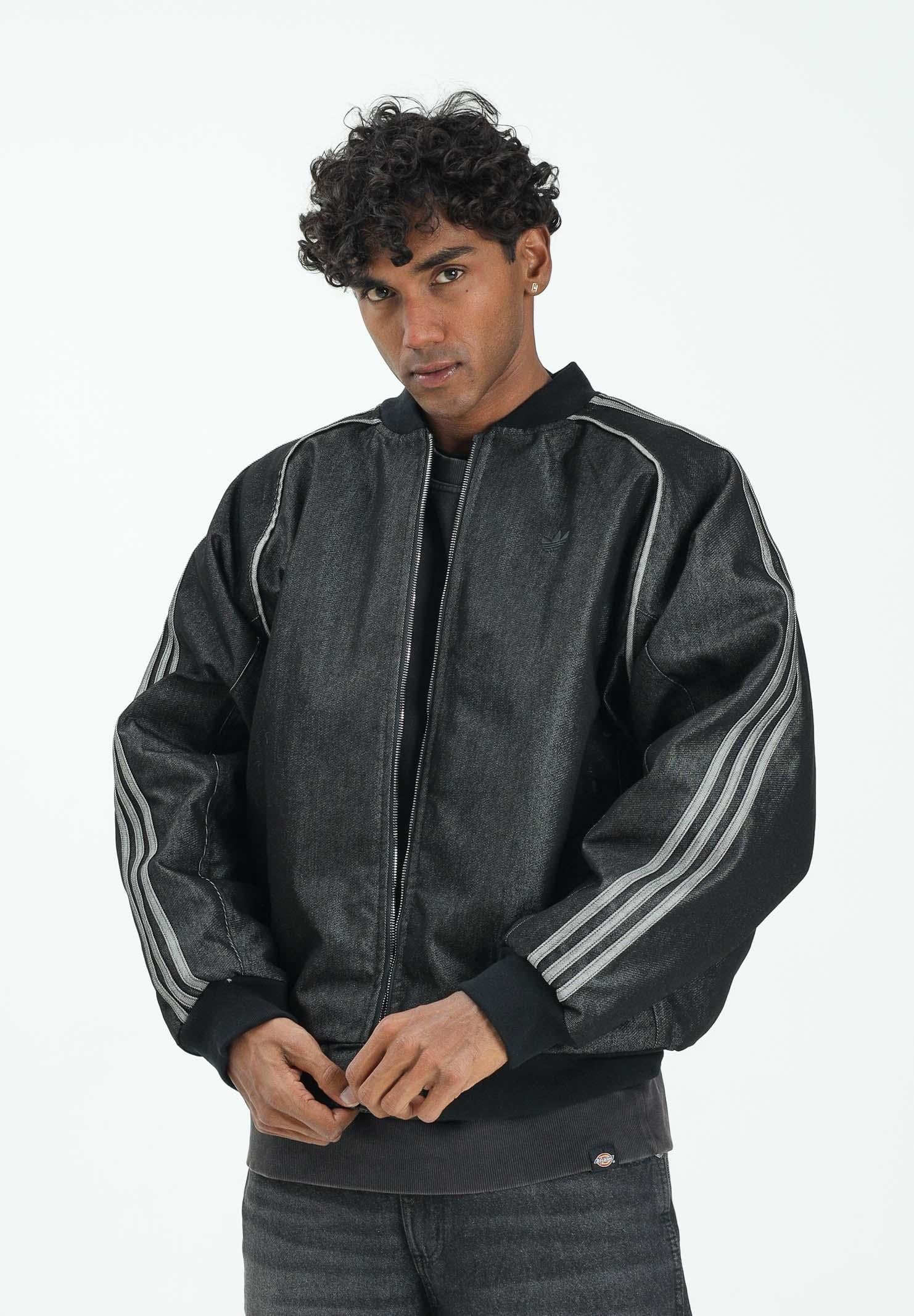 ADIDAS ORIGINALS Giubbotto di jeans in denim nero da uomo JY2796 ADIDAS ORIGINALS