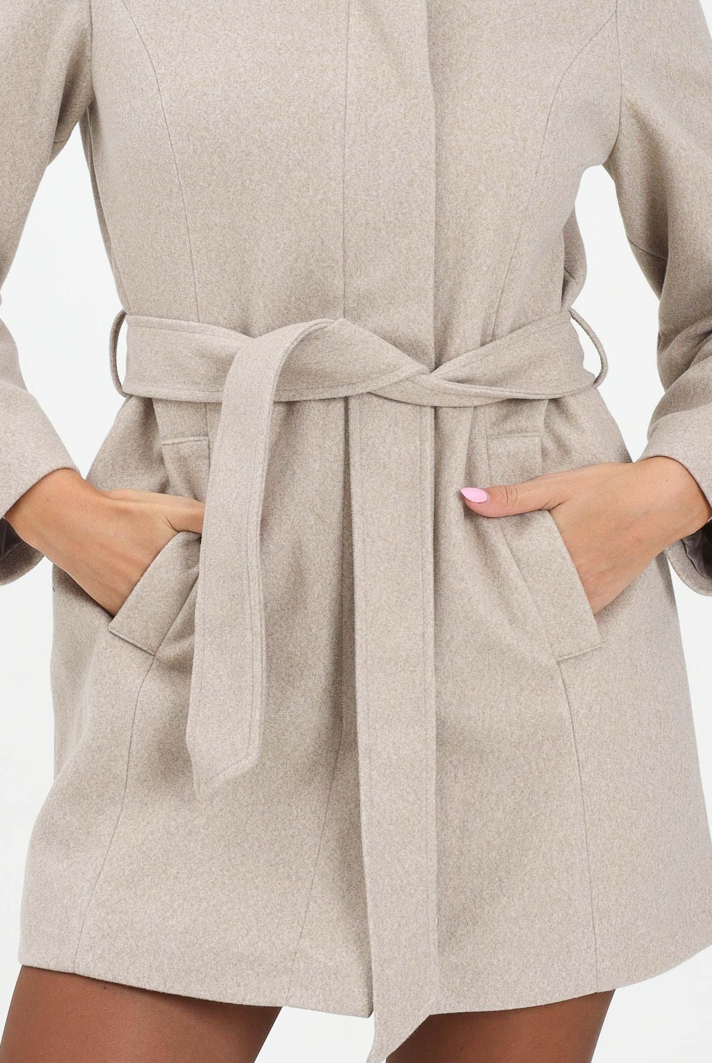 JDY Cappotto corto beige da donna 15353909 Nature JDY