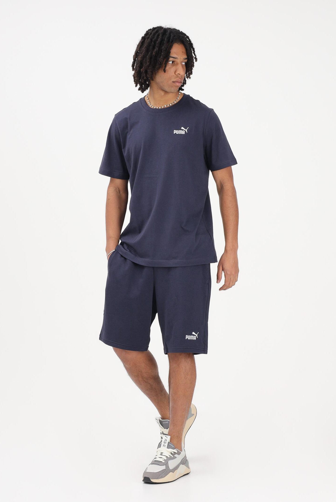 PUMA Pantalone sportivo Essentials No. 1 Logo 10" blu da uomo 682594 16 PUMA