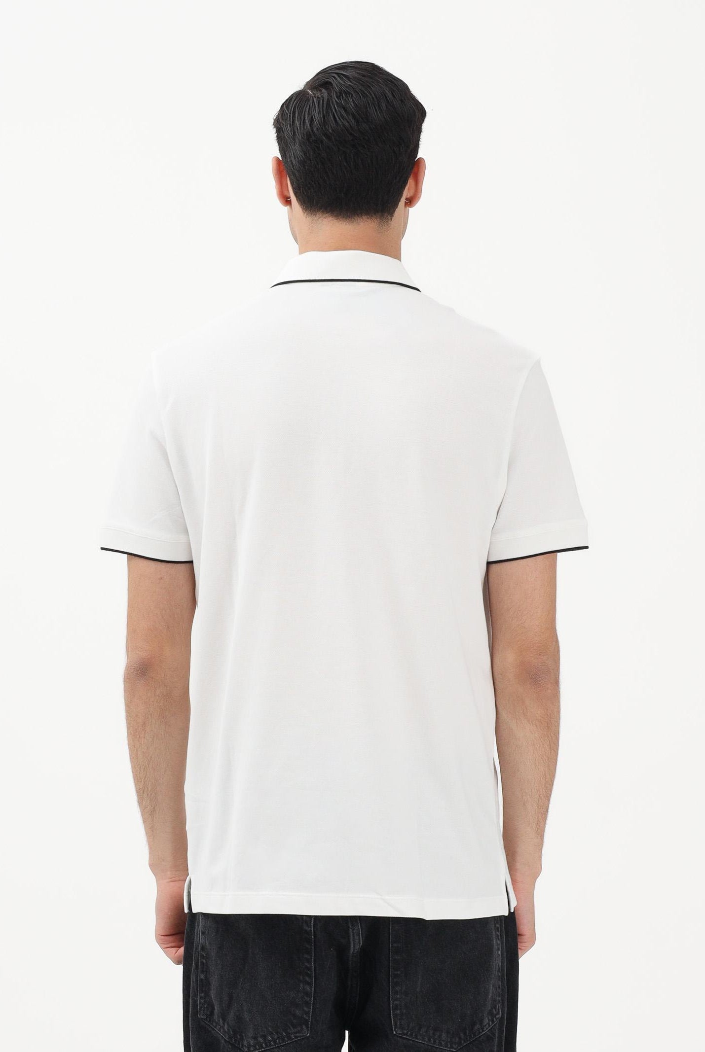 ARMANI EXCHANGE Polo a manica corta bianca da uomo con dettagli in nero XM001285AF10366 U0009 ARMANI EXCHANGE