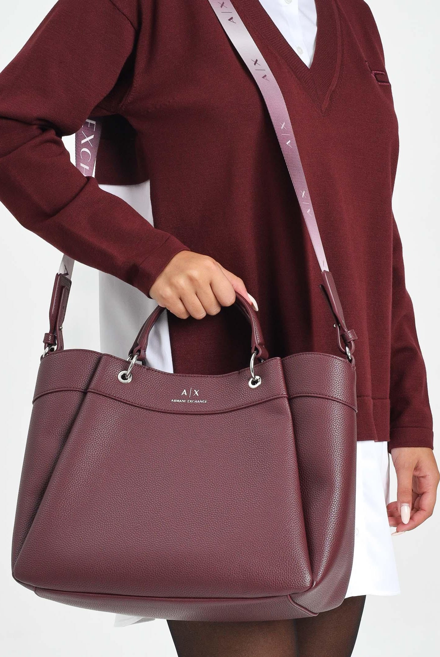 ARMANI EXCHANGE Shopper bordeaux da donna con logo 942910CC783 UA343 ARMANI EXCHANGE