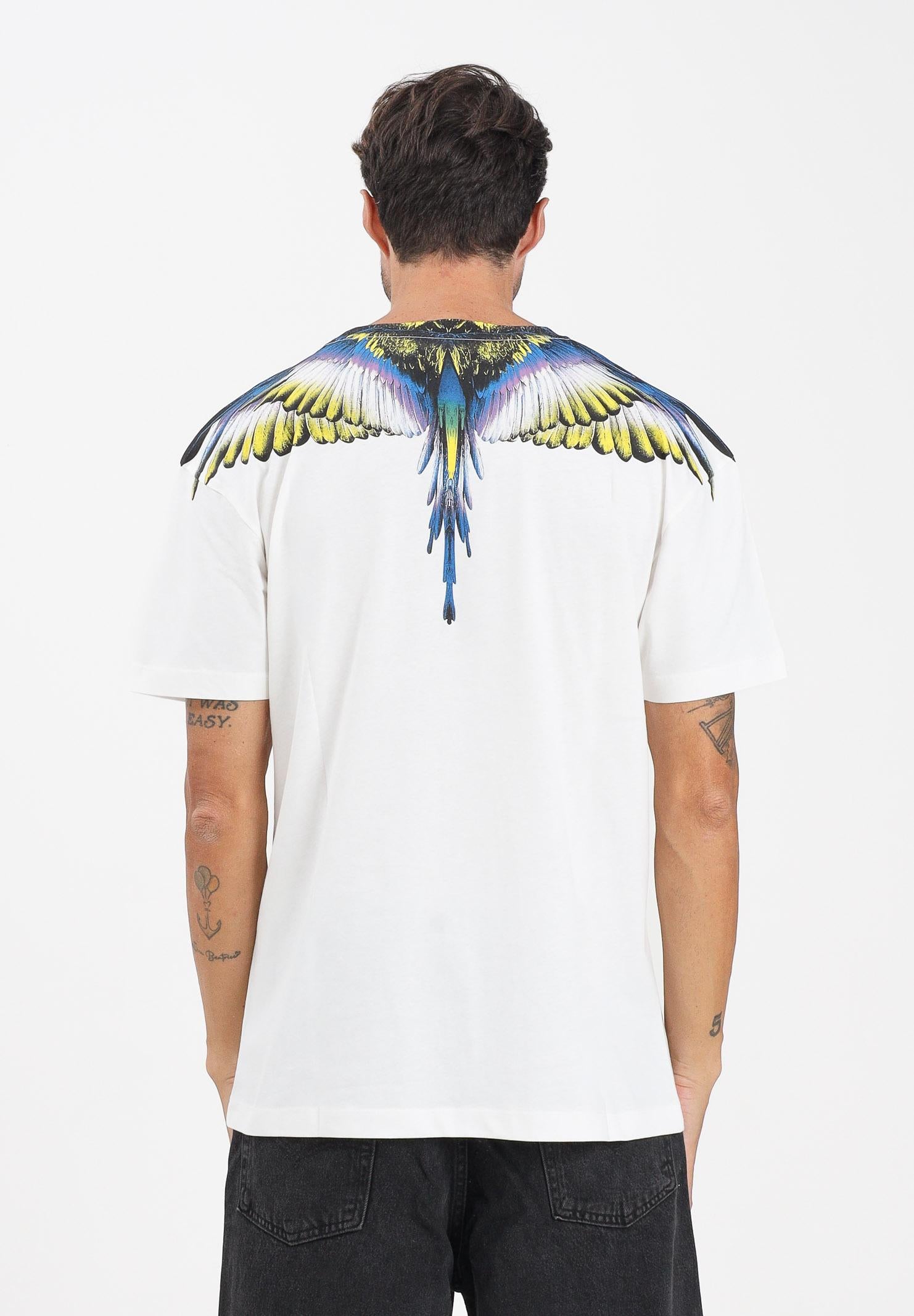 MARCELO BURLON COUNTY OF MILAN T-shirt a manica corta bianca da uomo caratterizzata dalla stampa di grandi ali F5CAMATH029 013 MARCELO BURLON COUNTY OF MILAN
