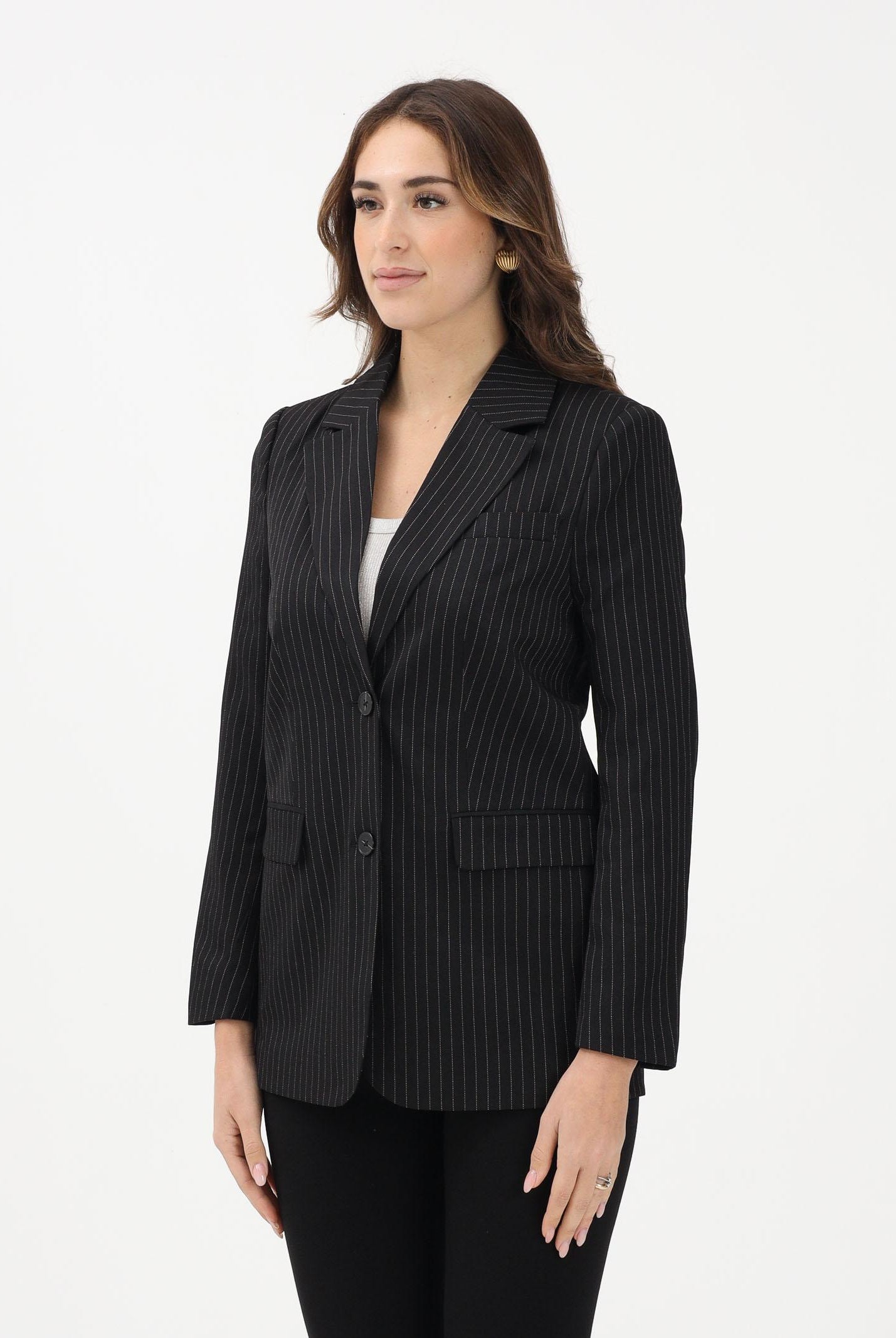 ONLY Giacca Reina nera da donna con motivo gessato 15311367 BL ONLY