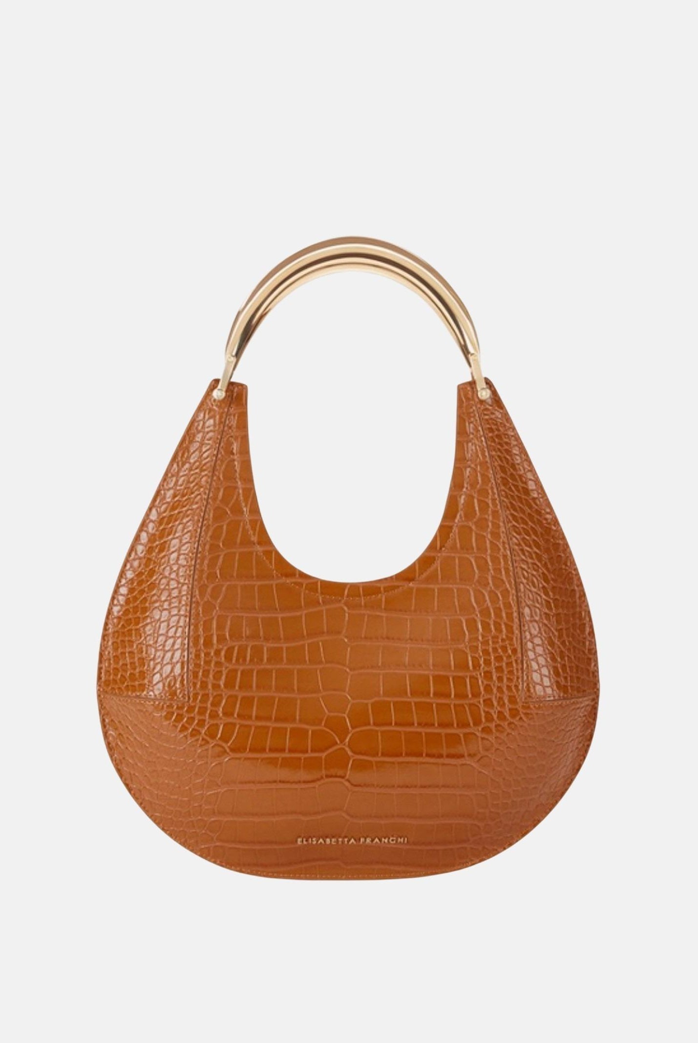 ELISABETTA FRANCHI Borsa a mano color cammello da donna con stampa cocco BS28A56E2 EC1 ELISABETTA FRANCHI