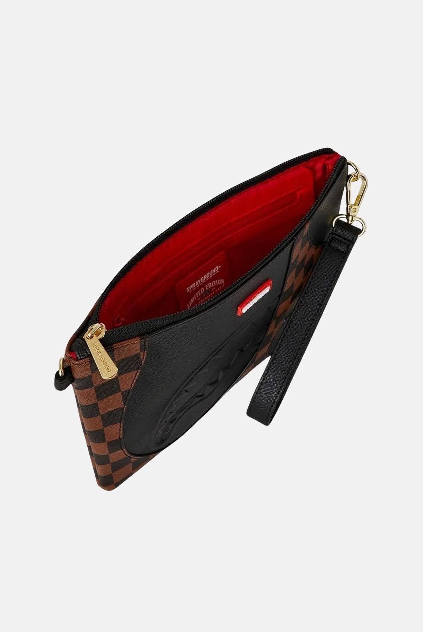 SPRAYGROUND Pochette JETSTREAM BROWN CROSSOVER CLUTCH marrone e nera per uomo e donna 910B8283NSZ . SPRAYGROUND