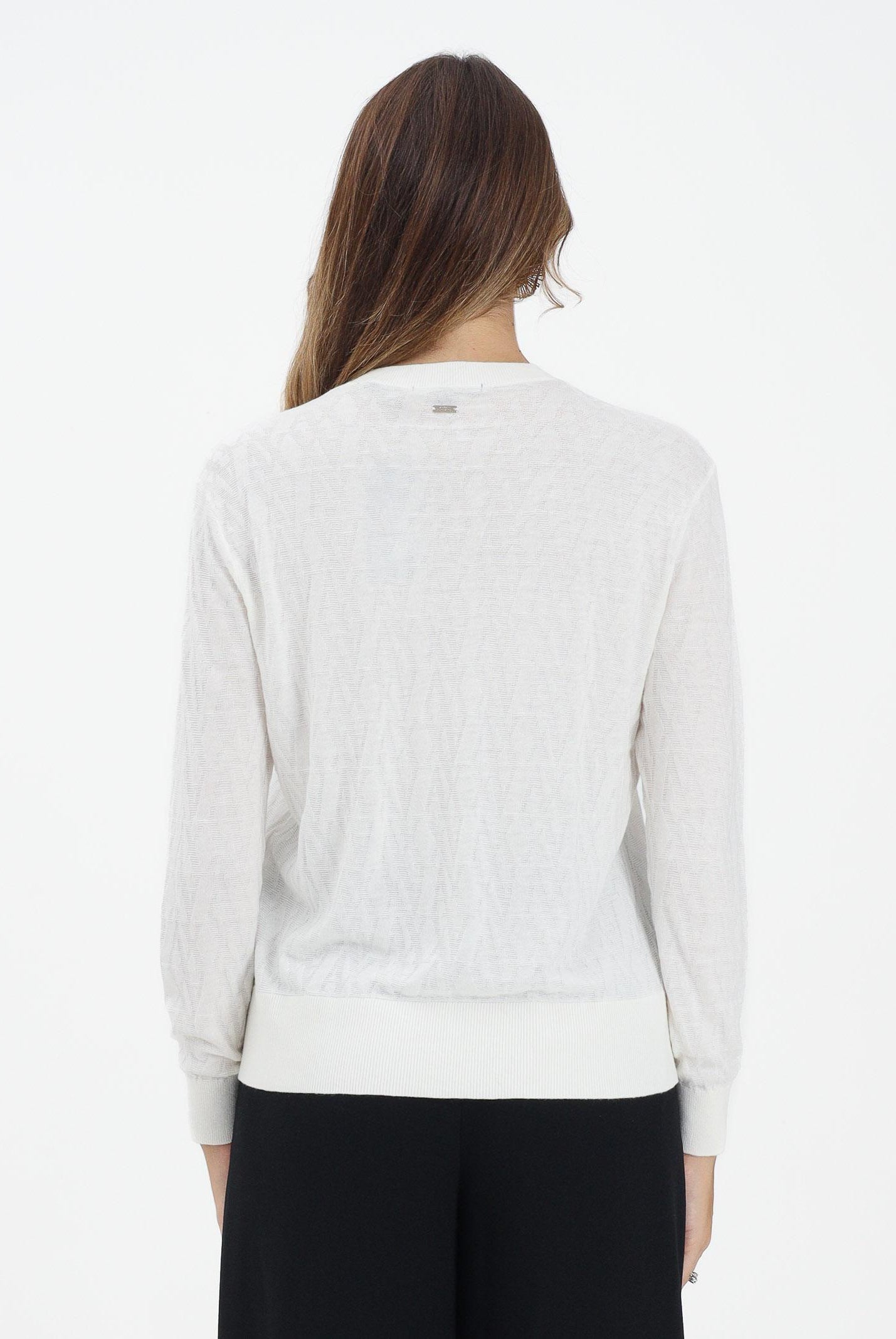 ARMANI EXCHANGE Maglionciono girocollo bianco da donna con logo all-over XW001317AF16619 F0060 ARMANI EXCHANGE