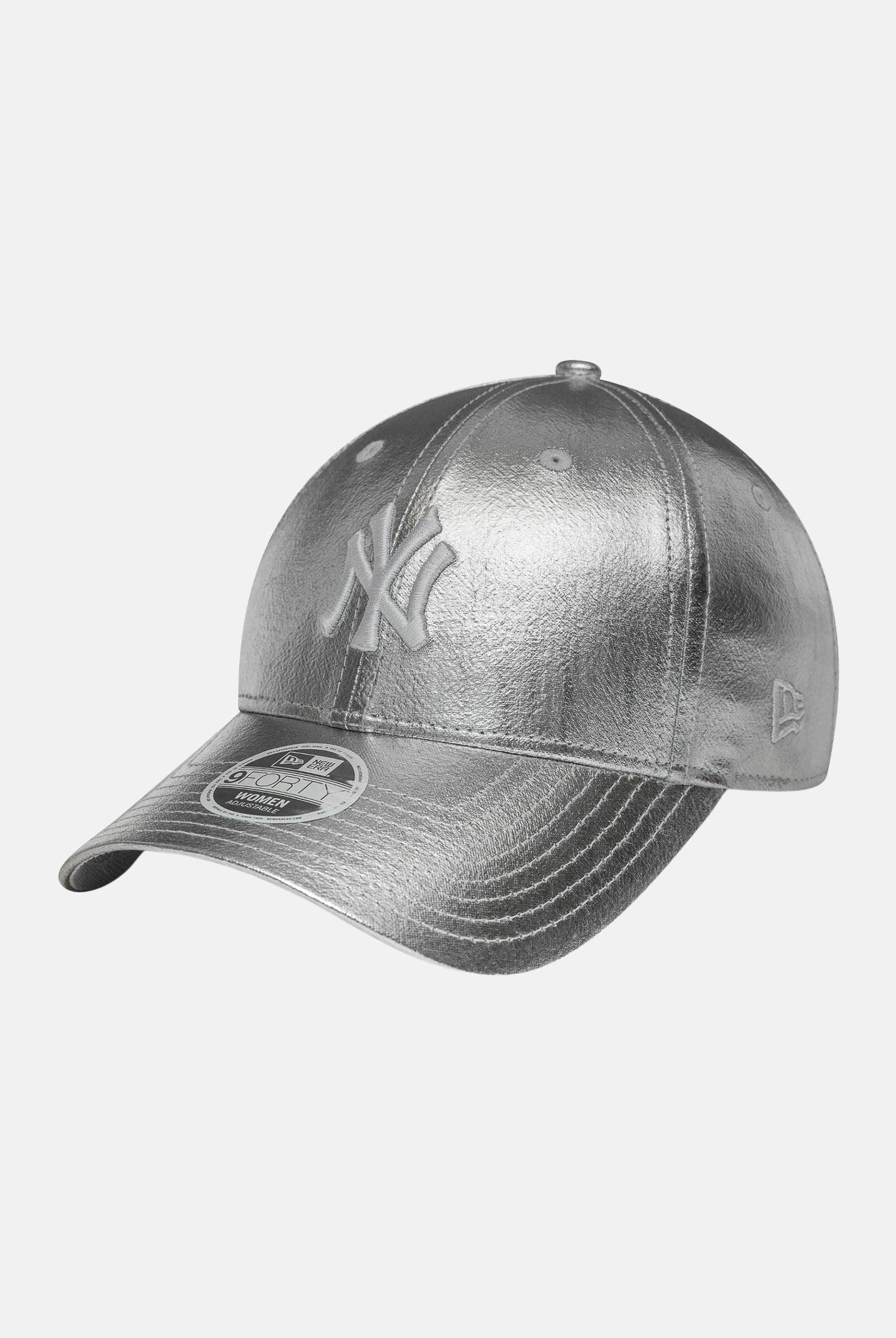 NEW ERA Cappello con visiera 9FORTY New York Yankees MLB in ecopelle argento da donna 60758957 . NEW ERA