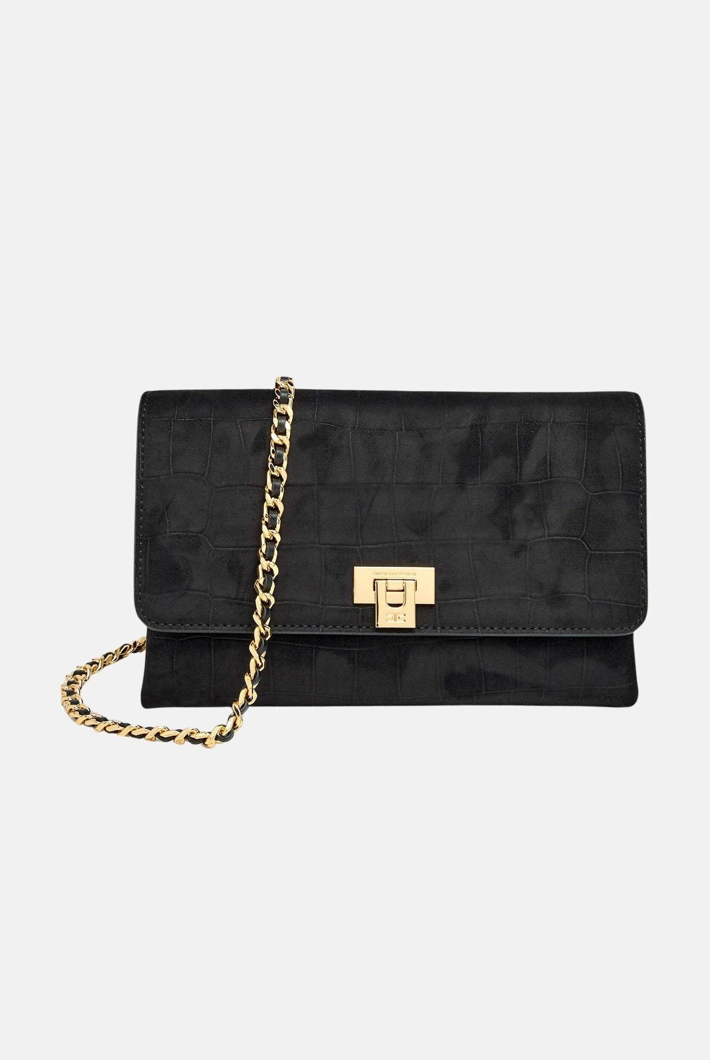 ELISABETTA FRANCHI Pochette nera da donna realizzata in suede BS64A61E2 110 ELISABETTA FRANCHI