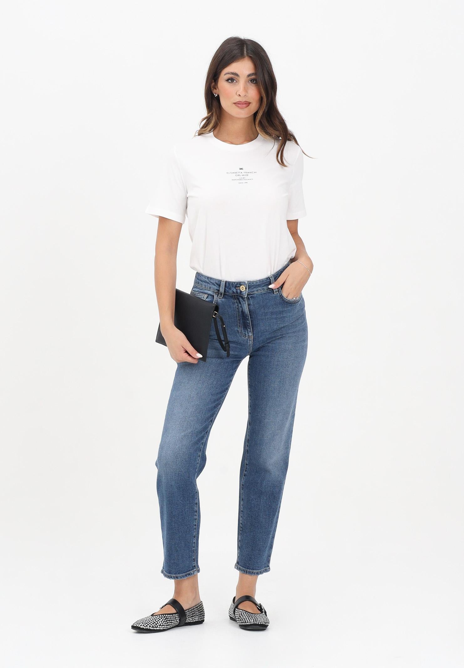 ELISABETTA FRANCHI Jeans skinny in denim da donna con logo embossed PJ07N56E2 192 ELISABETTA FRANCHI