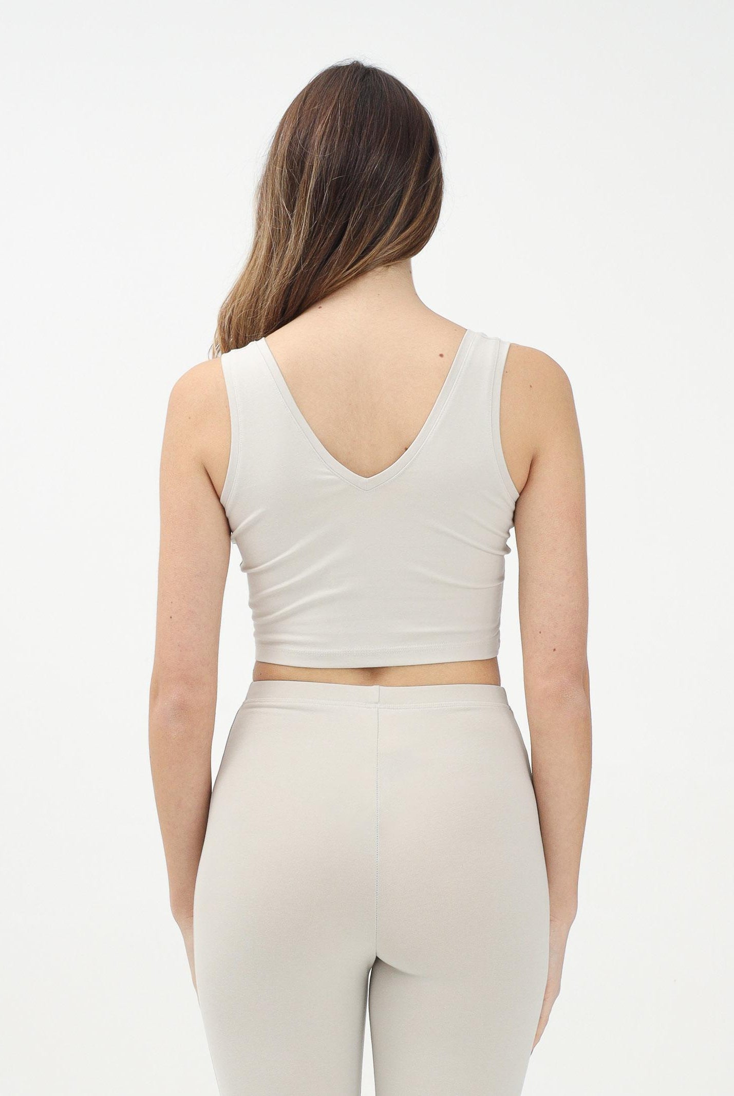 ADIDAS PERFORMANCE Top sportivo Essentials Small Logo Cotton Lifestyle beige da donna JD0561 . ADIDAS PERFORMANCE