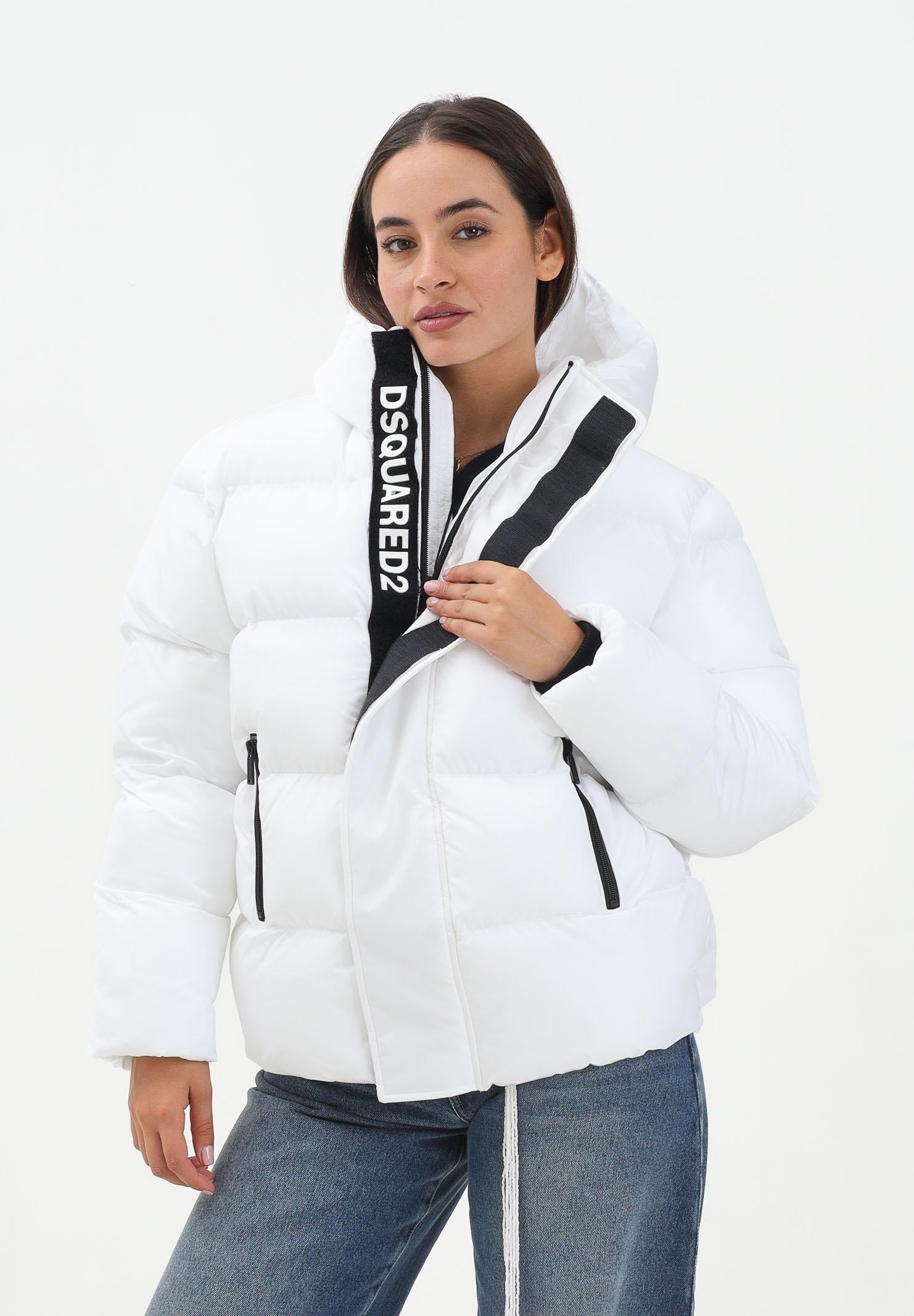 DSQUARED2 Piumino bianco per donna, ragazzi e bambini con logo DQ1090D00BN DQ100 DSQUARED2