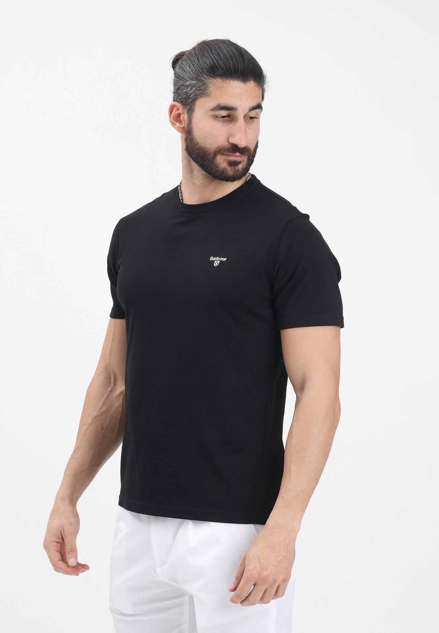 BARBOUR T-shirt a manica corta Essential nera da uomo 251-MTS0331MTS BK31 BARBOUR