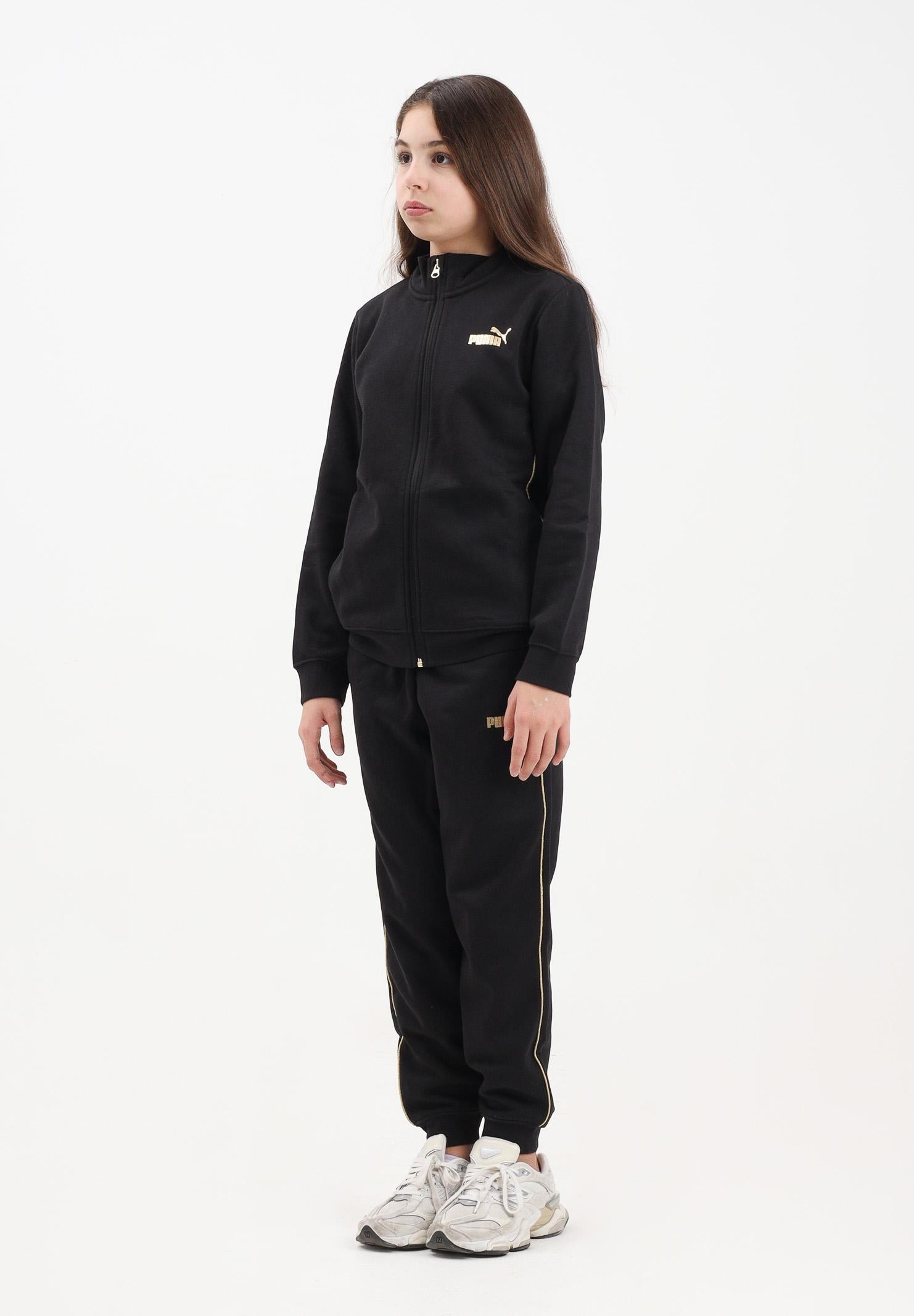 PUMA tuta nera per bambina con dettagli dorati 692212 01 PUMA