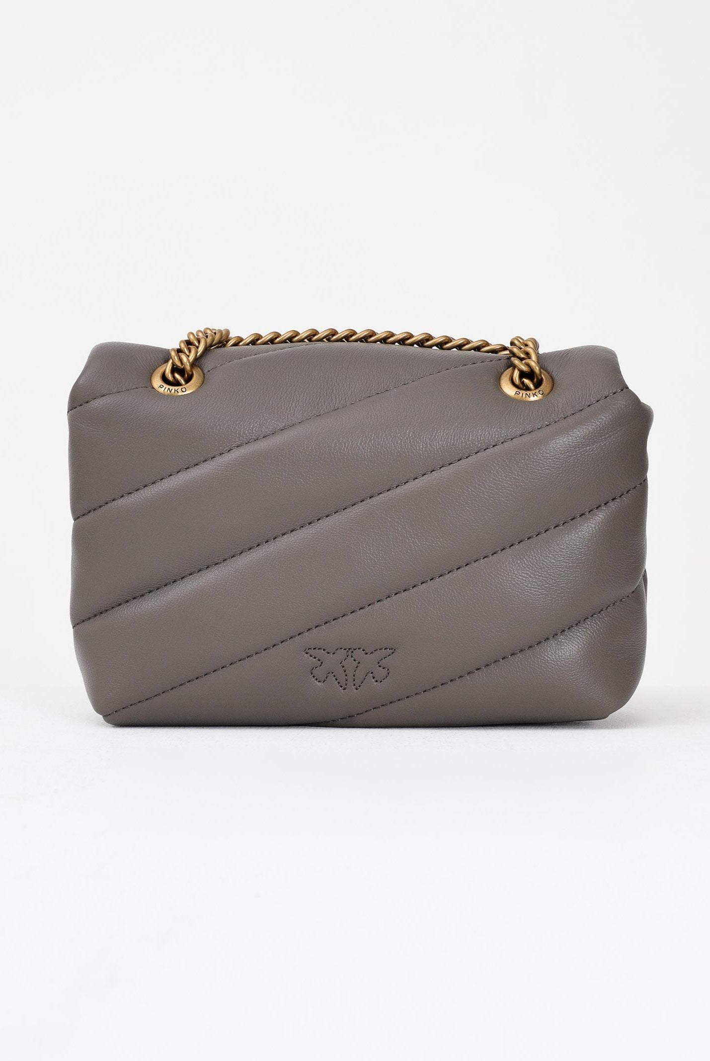 PINKO Borsa a tracolla Baby Love Bag Puff da donna in morbida nappa grigia 100040A0F2 K33Q PINKO