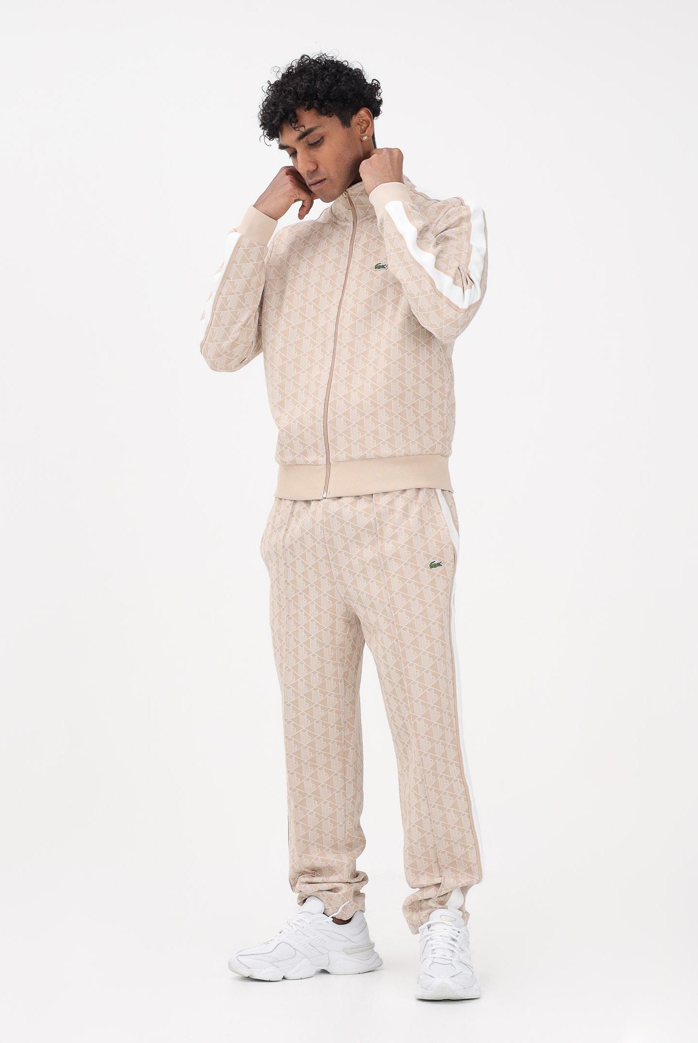 LACOSTE Felpa con zip Paris beige da uomo SH1368 8GI LACOSTE