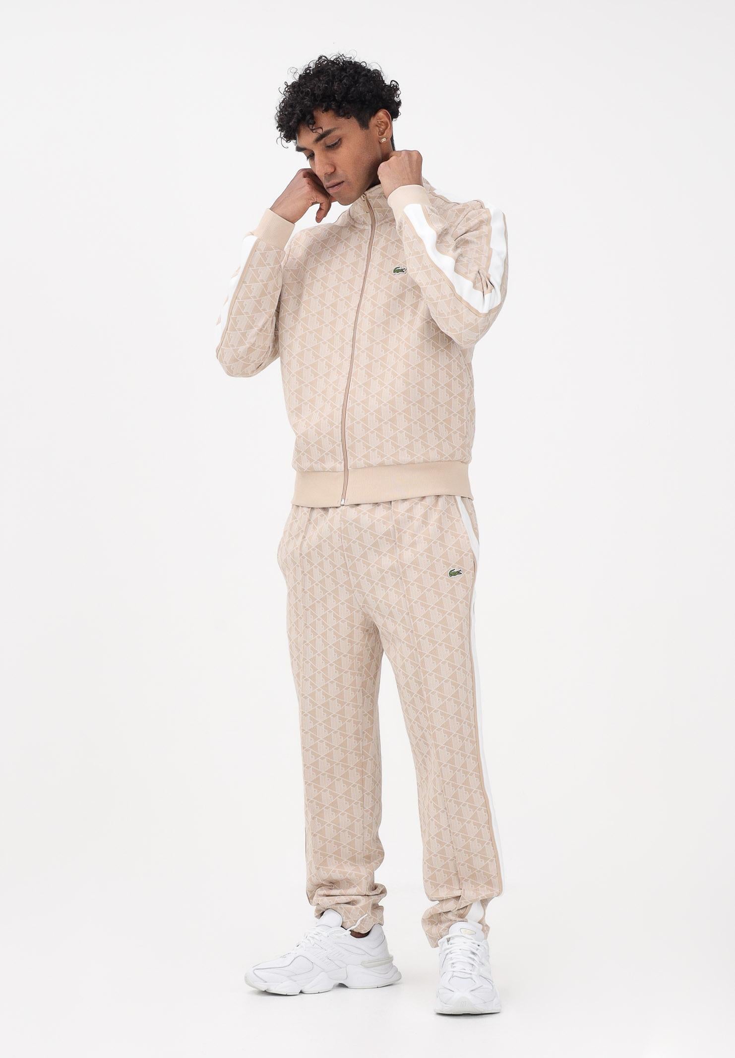 LACOSTE Felpa con zip Paris beige da uomo SH1368 8GI LACOSTE