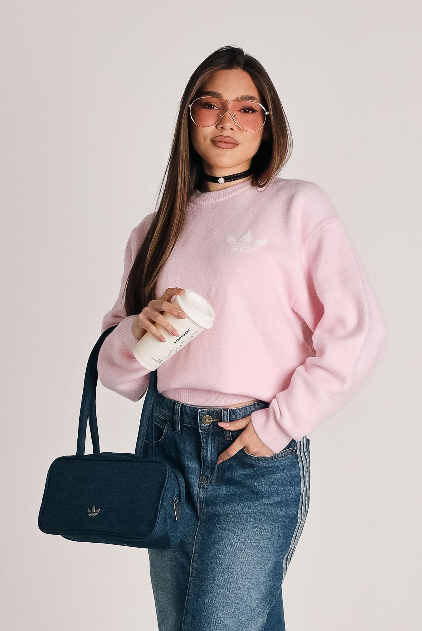 ADIDAS ORIGINALS Maglione girocollo Athletic Dept Knitted rosa da donna LD4474 . ADIDAS ORIGINALS