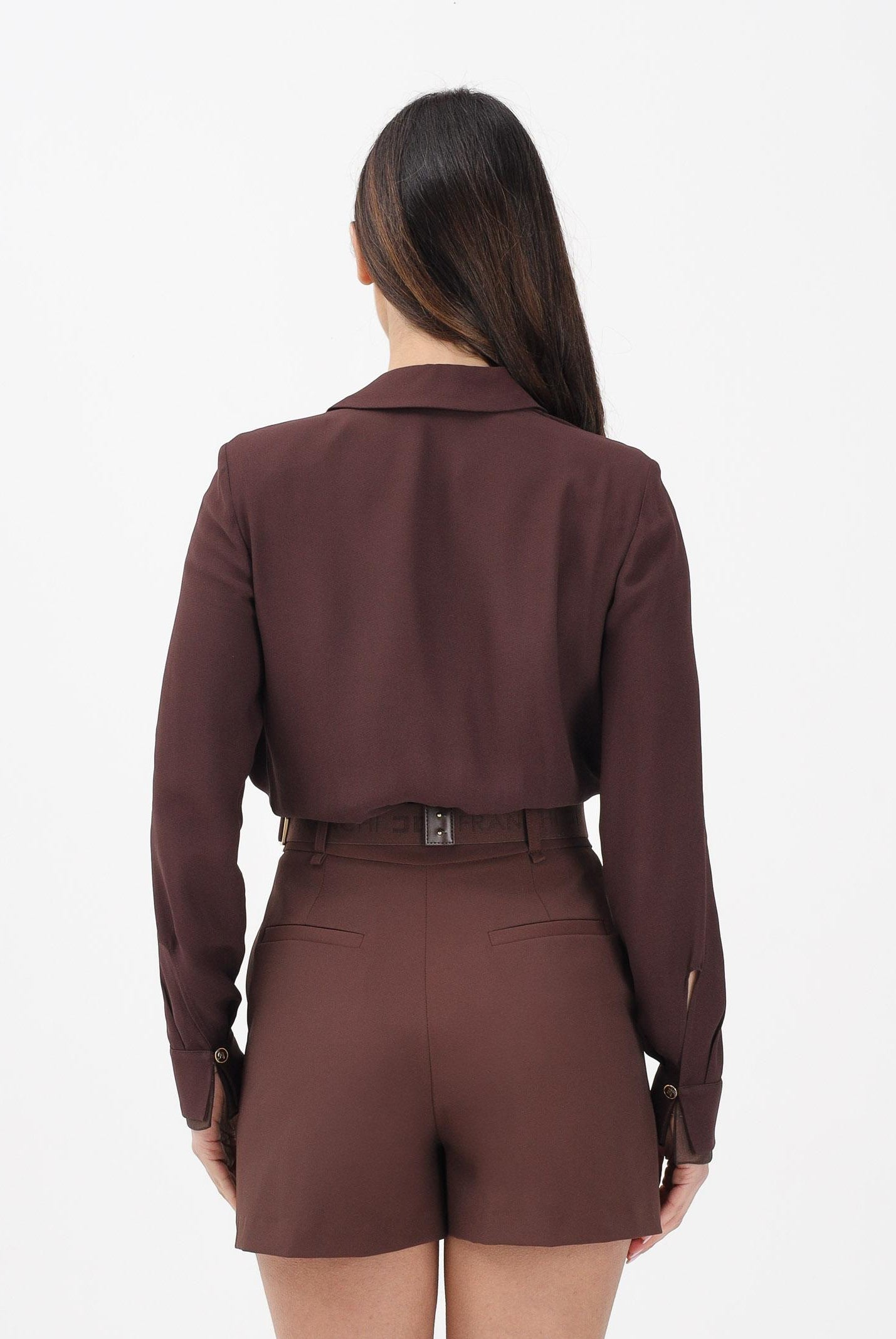 ELISABETTA FRANCHI Body a manica lunga cacao da donna CB00261E2 644 ELISABETTA FRANCHI