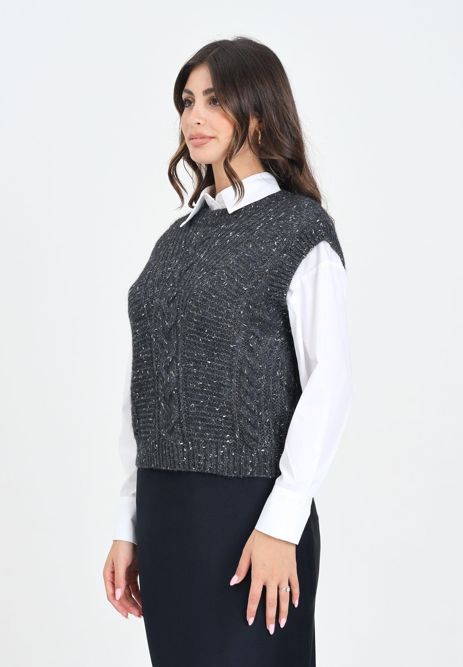 MAX MARA Gilet in maglia grossa color antracite da donna 2526356032600 005 MAX MARA