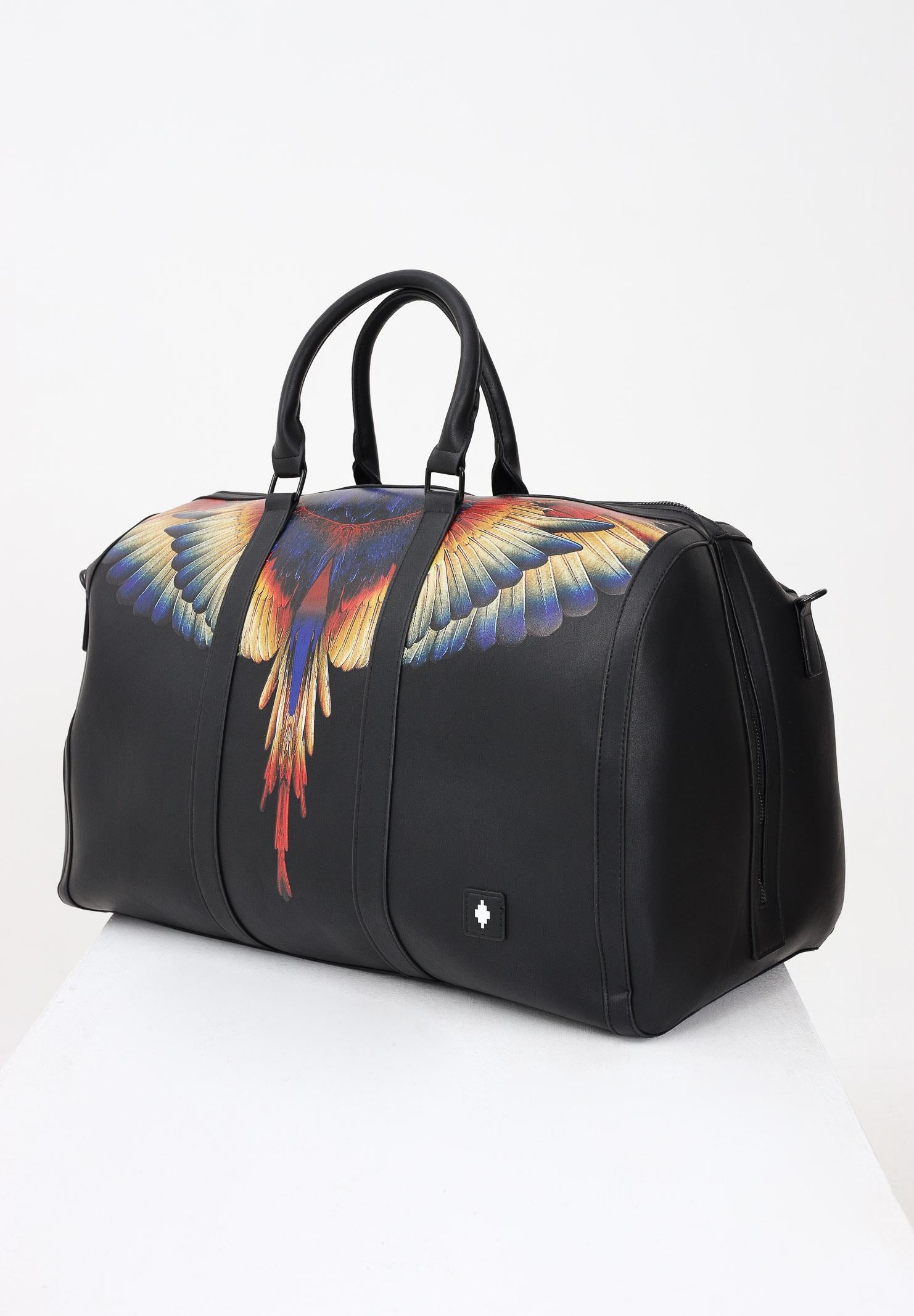 MARCELO BURLON COUNTY OF MILAN Borsone nero per uomo e donna con stampa COMAF250130 MARCELO BURLON COUNTY OF MILAN