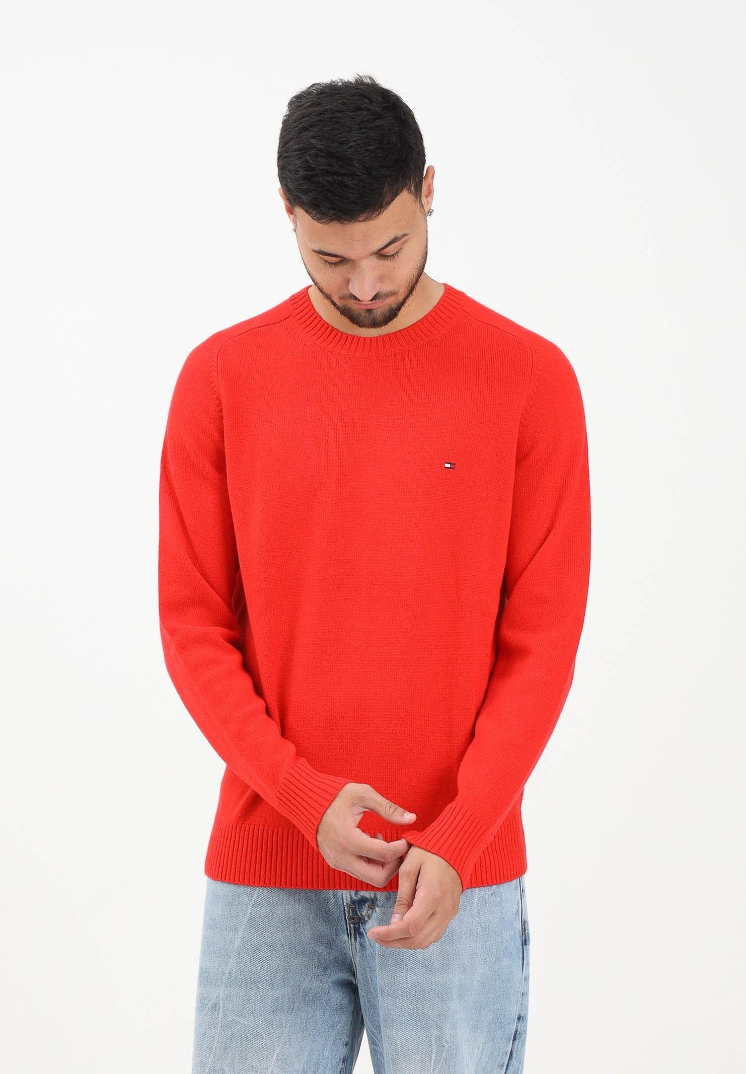 TOMMY HILFIGER Maglioncino girocollo rosso da uomo MW0MW36535XNF TOMMY HILFIGER