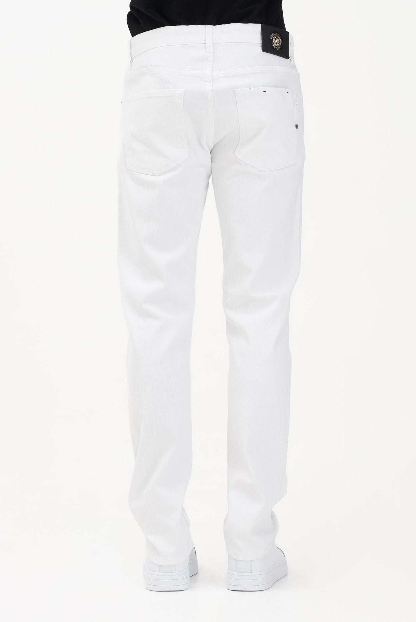 VERSACE JEANS COUTURE Jeans in denim bianco da uomo 80GAB5S0CEWCA 003 VERSACE JEANS COUTURE