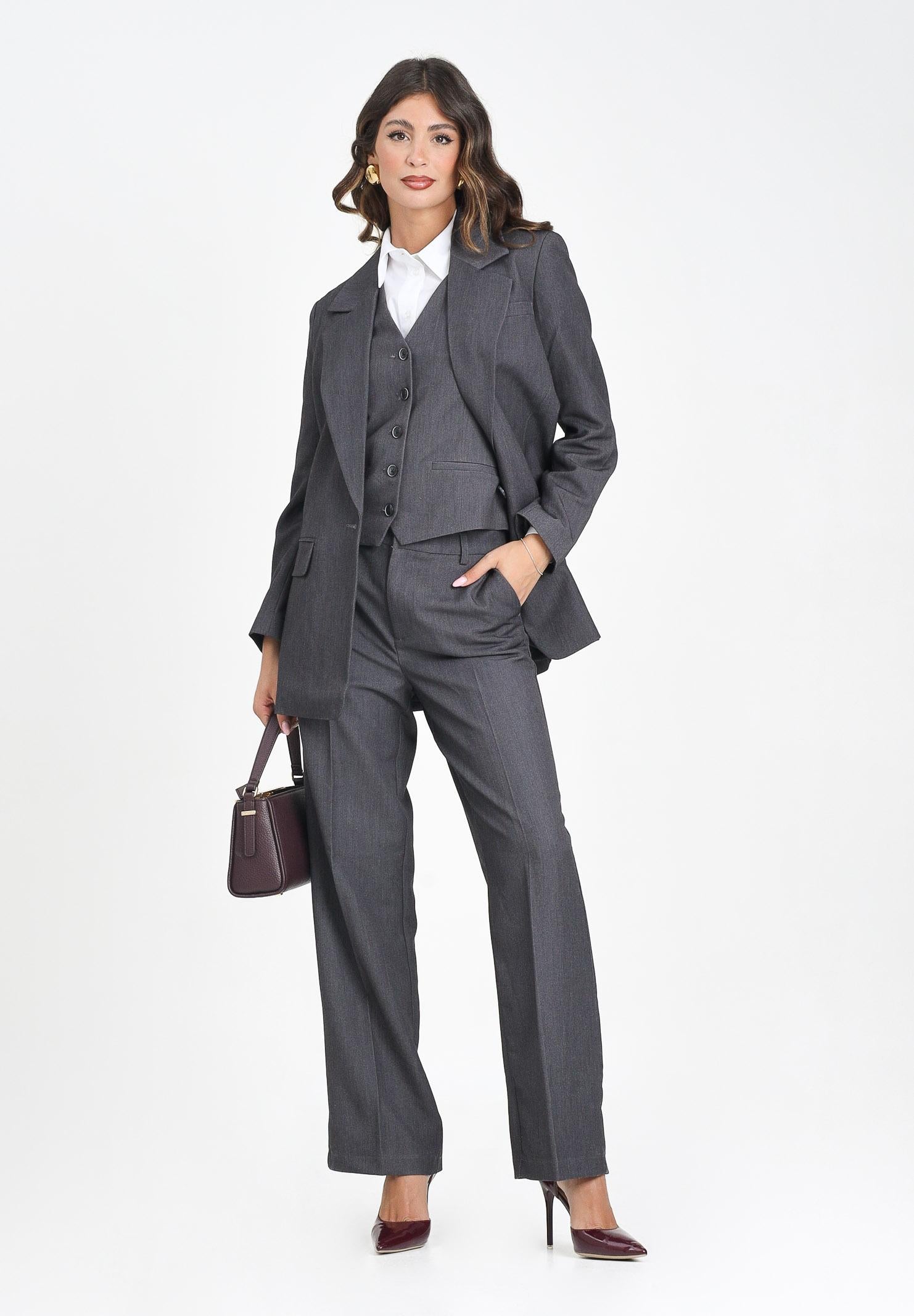 ONLY Pantalone elegante grigio da donna 15318089 DarkGreyMel ONLY