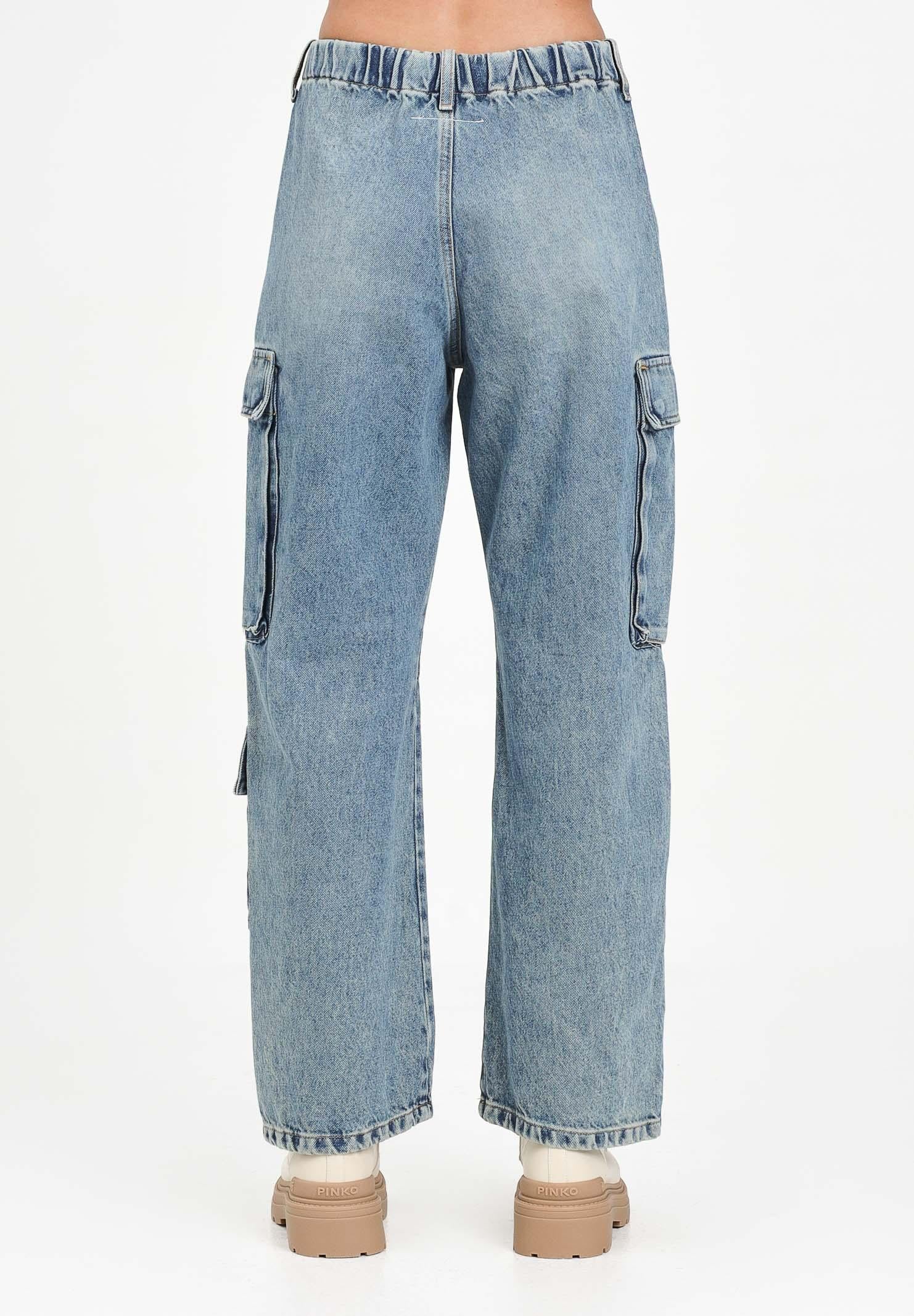 MAISON MARGIELA Jeans cargo in denim chiaro per donna, ragazzi e bambini con Numeric logo ricamato M60793MM05V M601 MAISON MARGIELA