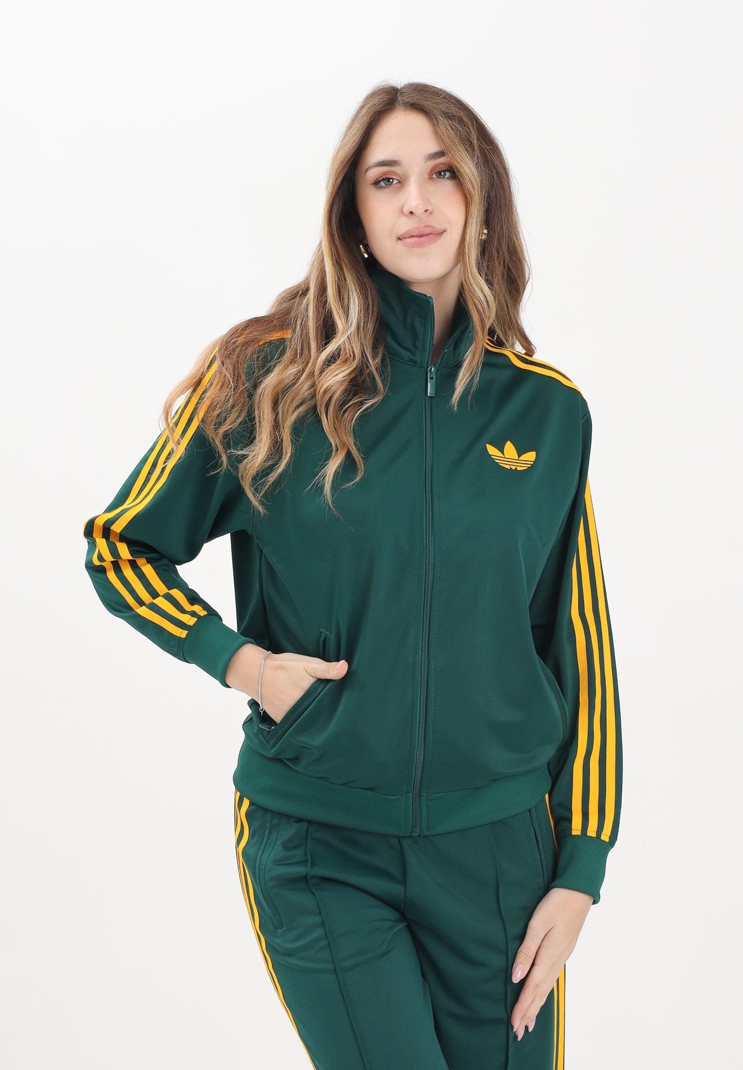 ADIDAS ORIGINALS Felpa con zip adicolor Classic Firebird Loose verde da donna JP2299 ADIDAS ORIGINALS