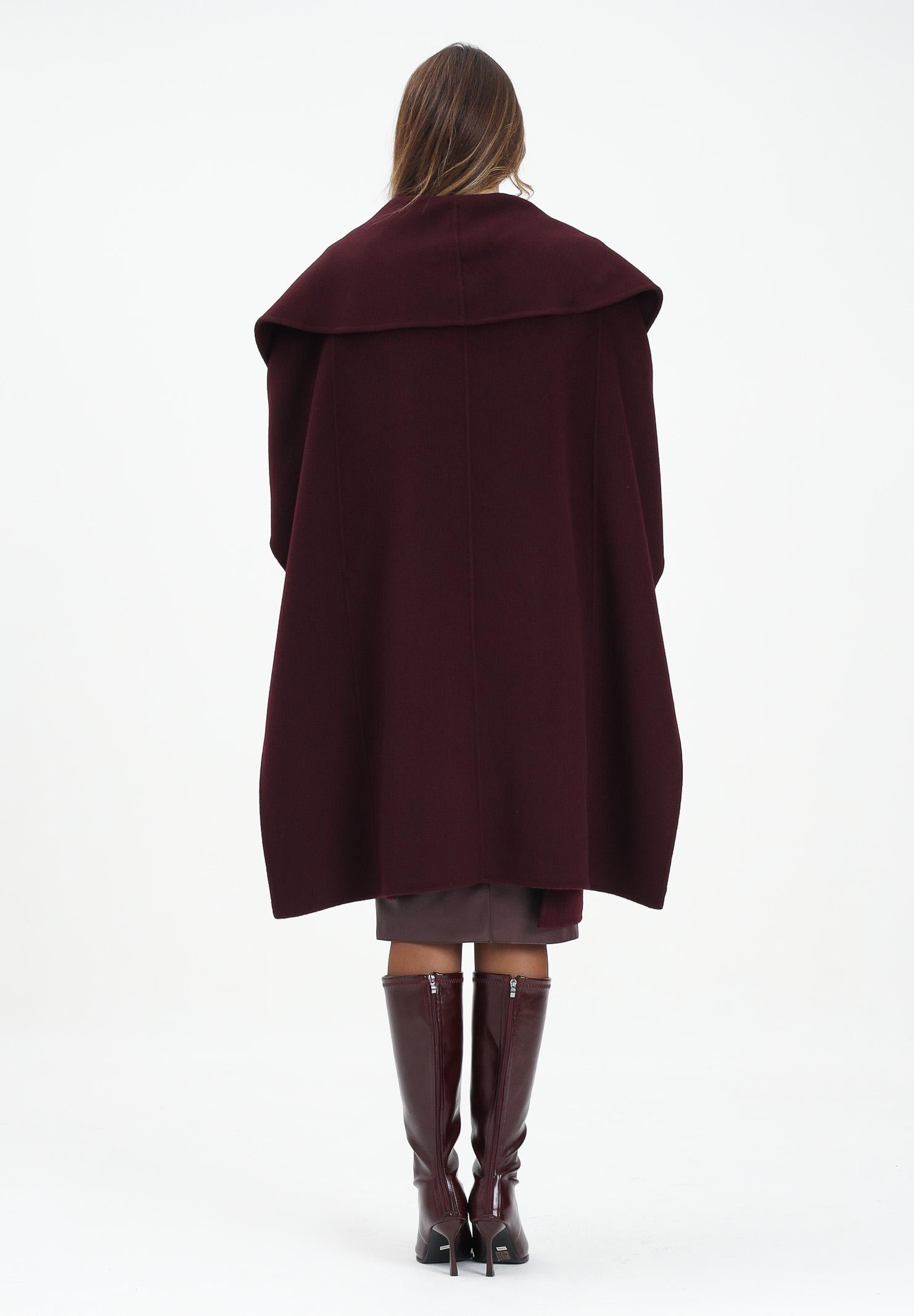 ELISABETTA FRANCHI Mantella bordeaux da donna con cintura CP67D56E2 EA4 ELISABETTA FRANCHI