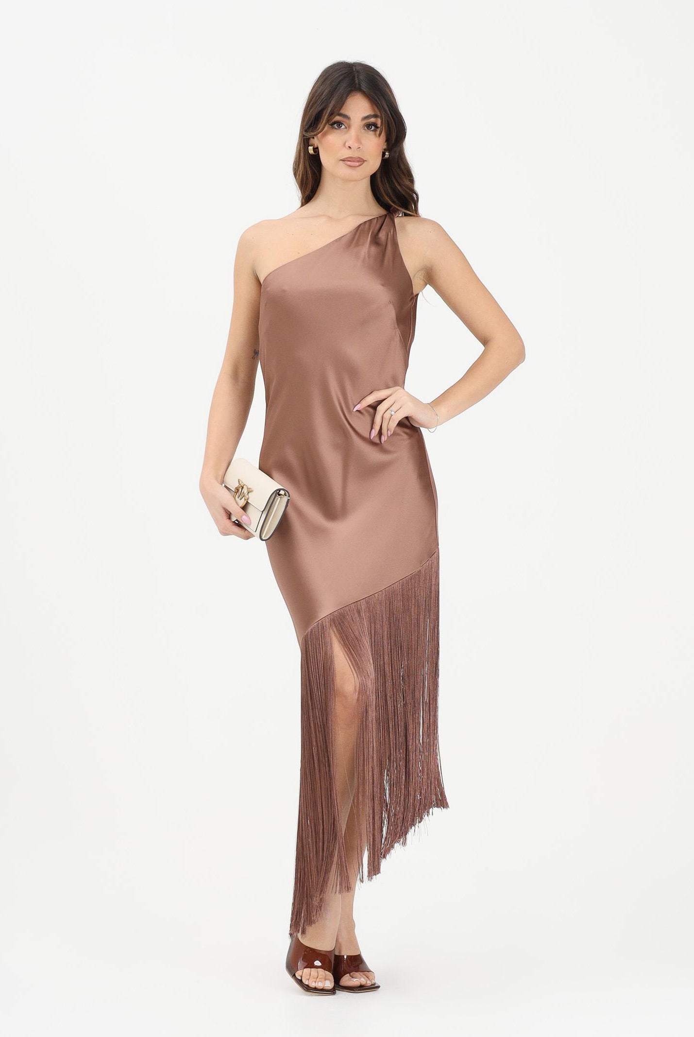 PINKO Abito midi Kiwi marrone da donna 106352A33D L50 PINKO