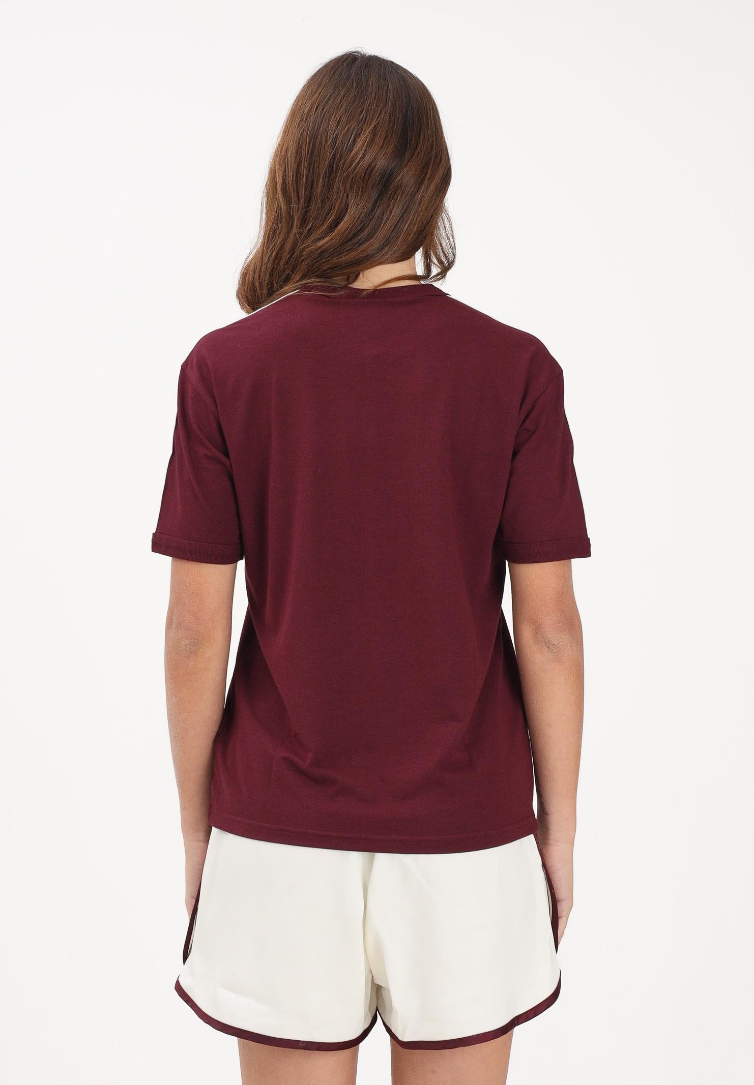 ADIDAS ORIGINALS T-shirt a manica corta LINEAR bordeaux da donna KD3710 . ADIDAS ORIGINALS