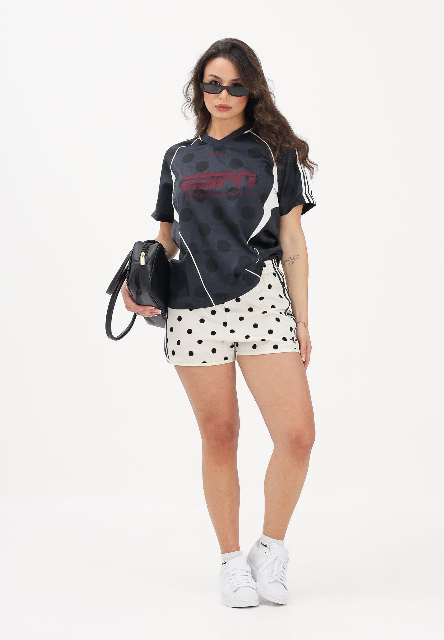 ADIDAS ORIGINALS Shorts sportivo Sprinter panna da donna con stampa a pois KV1171 . ADIDAS ORIGINALS