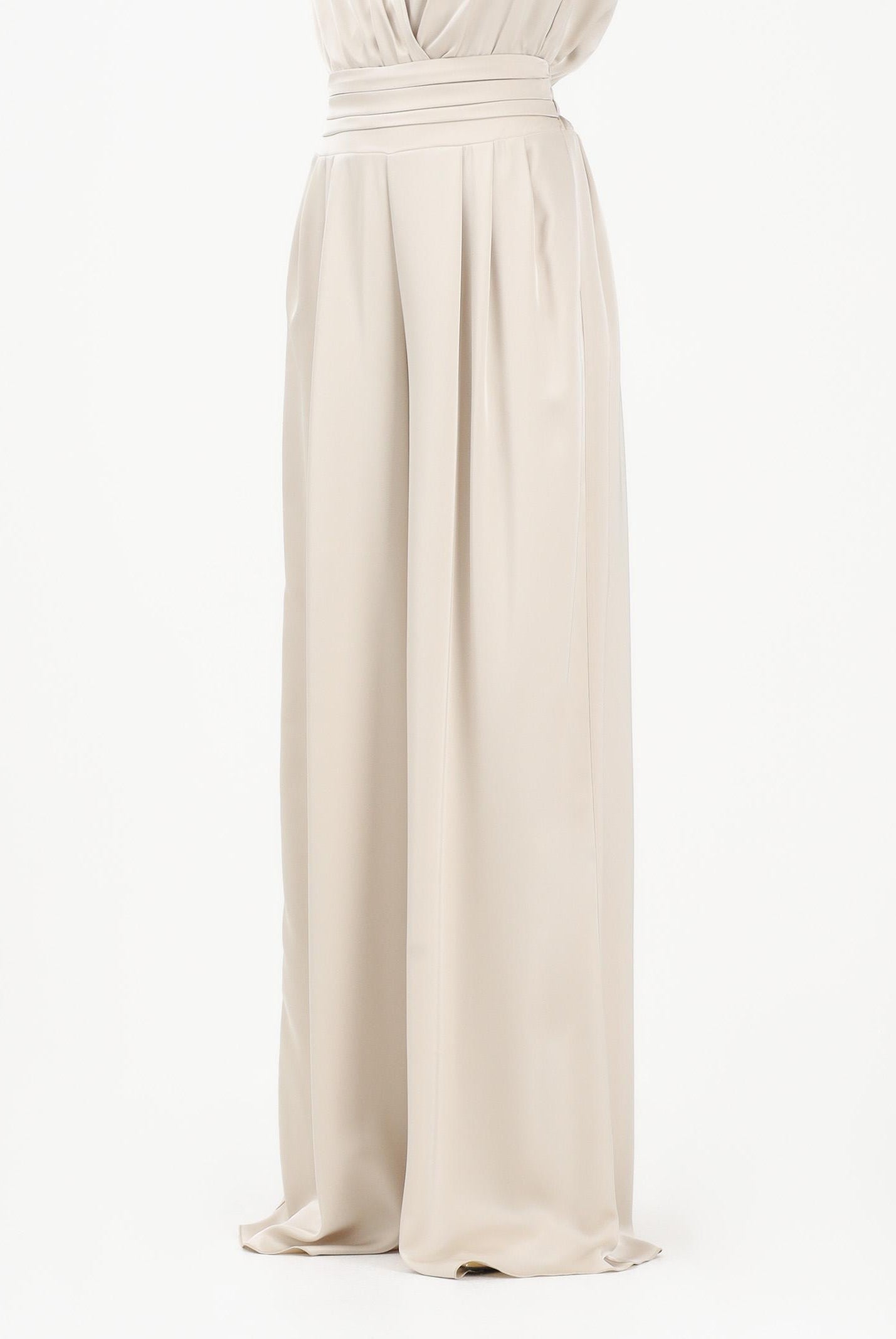SHIT Pantalone elegante a palazzo color pietra da donna SH26048 PI SHIT