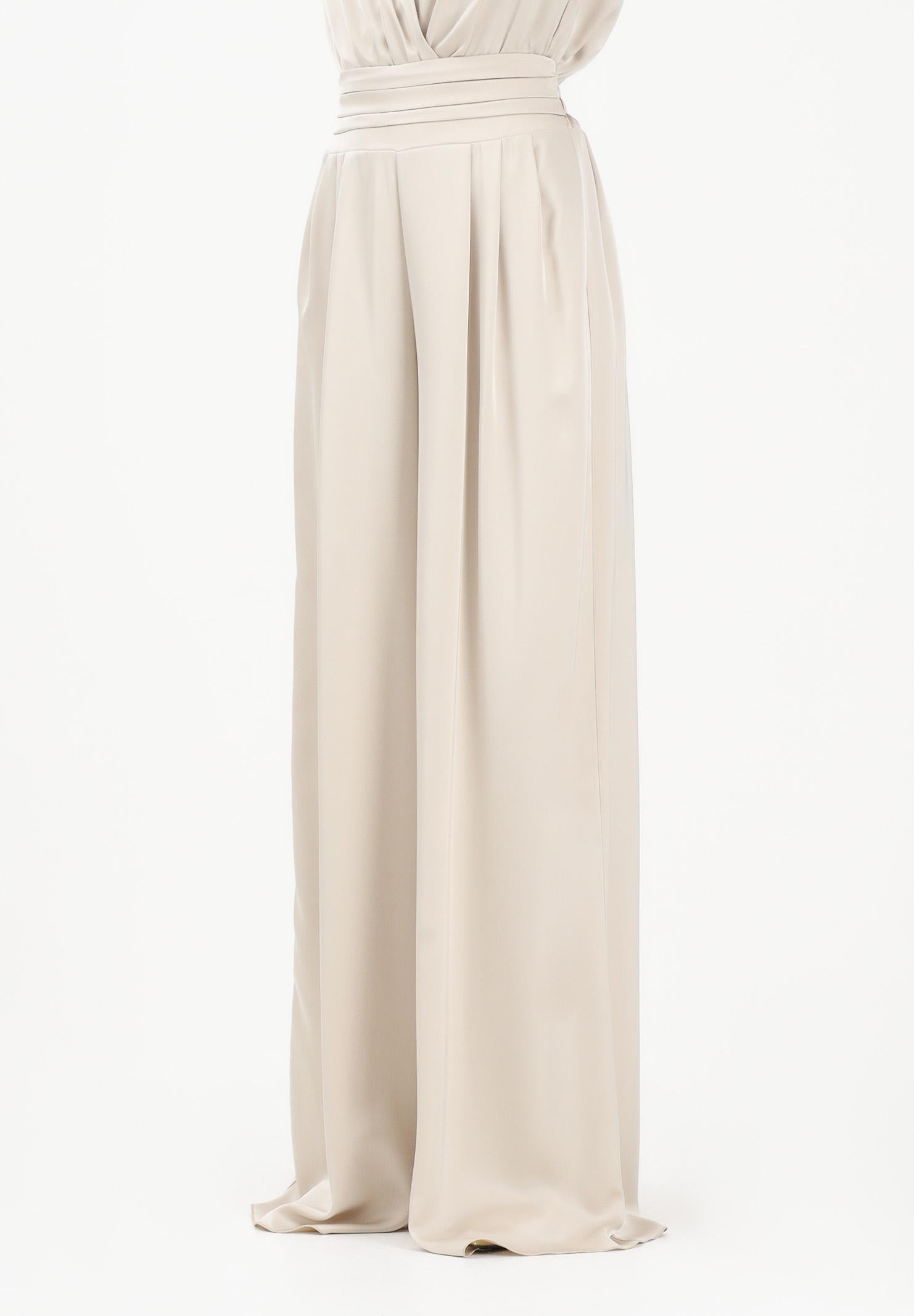 SHIT Pantalone elegante a palazzo color pietra da donna SH26048 PI SHIT