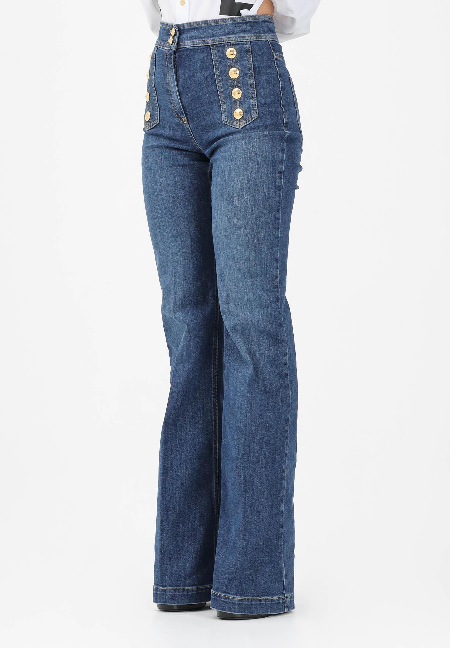 ELISABETTA FRANCHI Jeans a palazzo in denim medio da donna PJ19D61E2 104 ELISABETTA FRANCHI