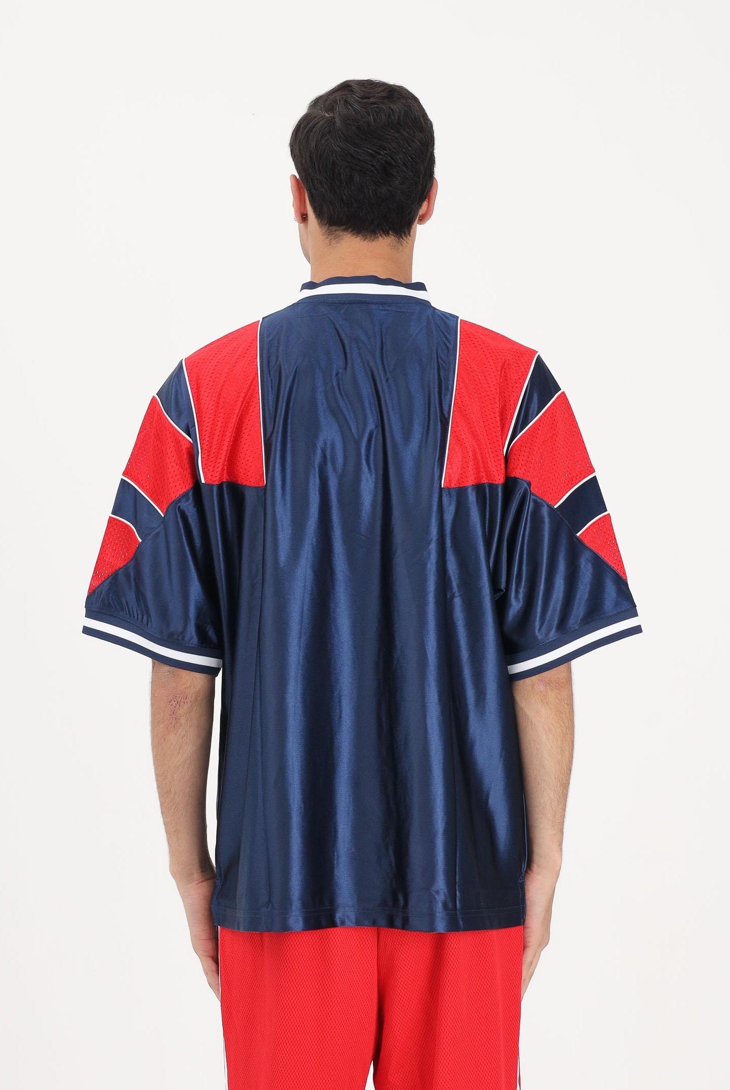 ADIDAS ORIGINALS T-shirt a manica corta PANEL JERSEY blu e rossa per uomo e donna KF0424 . ADIDAS ORIGINALS