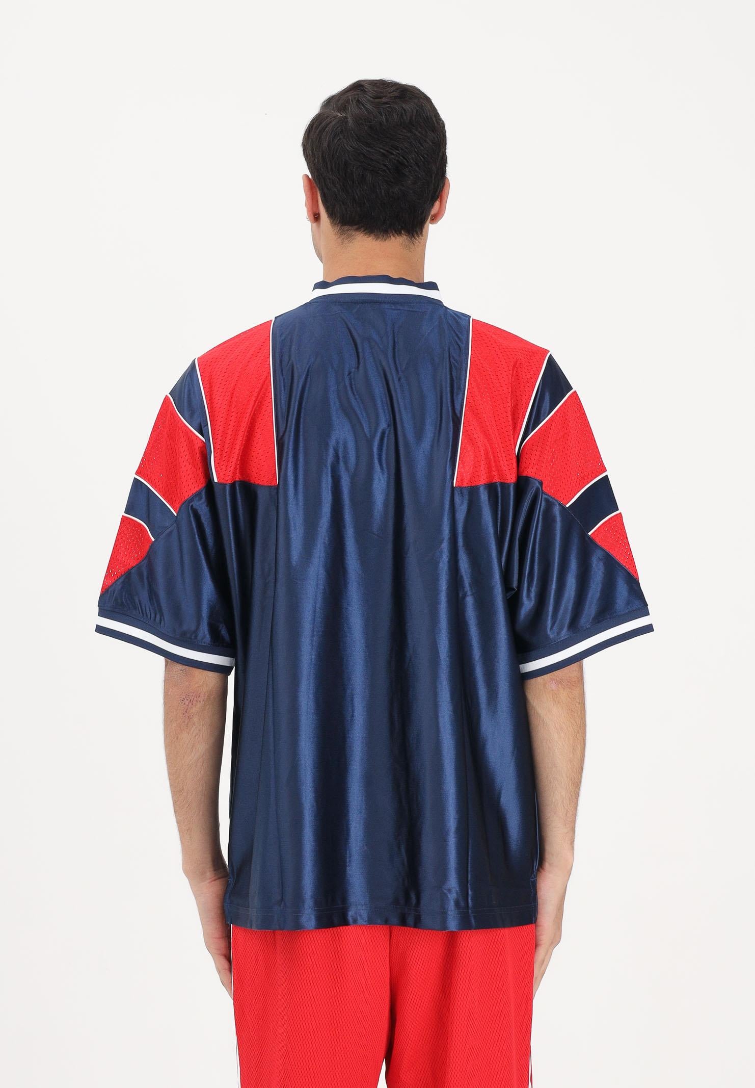 ADIDAS ORIGINALS T-shirt a manica corta PANEL JERSEY blu e rossa per uomo e donna KF0424 . ADIDAS ORIGINALS