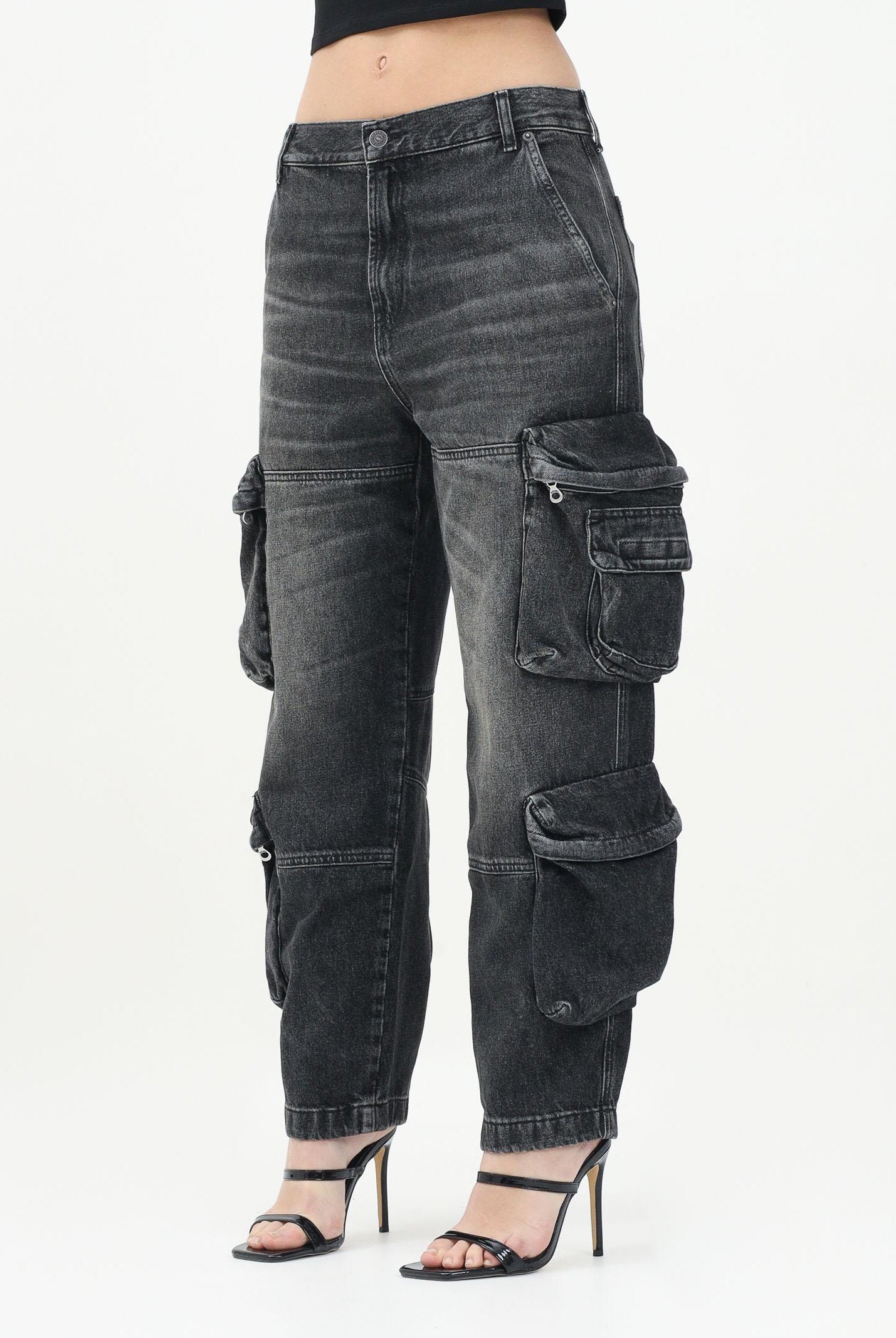 DIESEL Jeans cargo Dfish-Cargo-S-J in denim nero J02155KXBNE K02 DIESEL