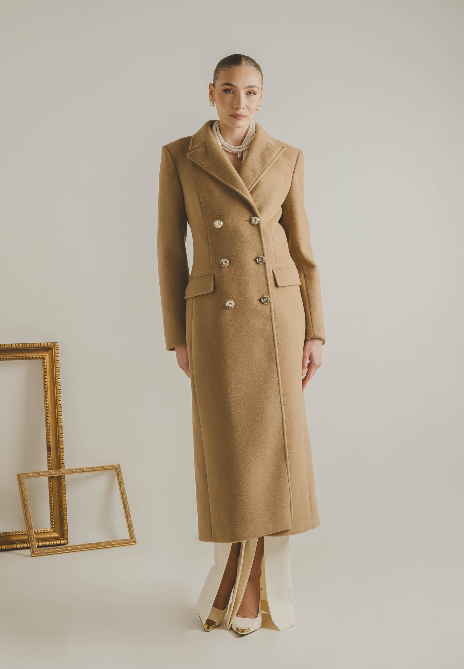 SANTAS Cappotto lungo ÉCLIPSE beige da donna PV2623 BE SANTAS