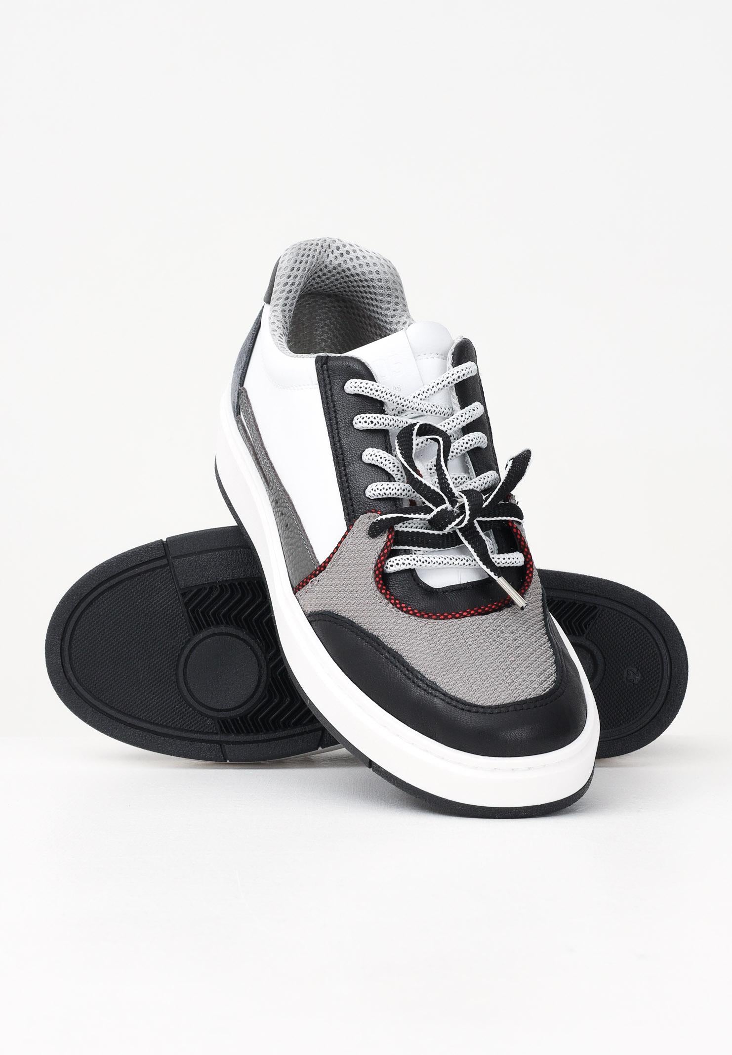 GCDS Sneakers bianche, nere e grigie da uomo con logo B1EU4203AF3 09 GCDS