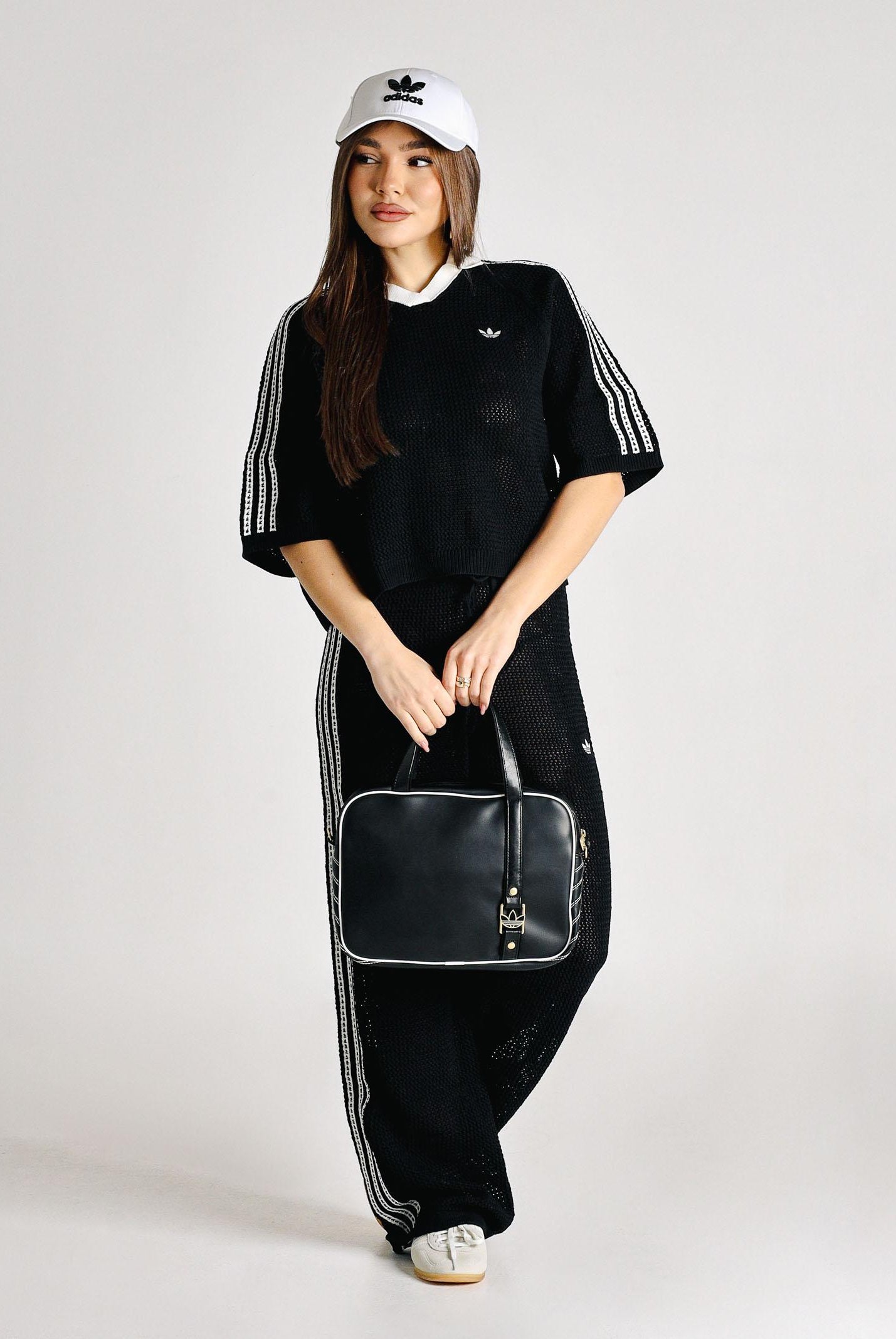 ADIDAS ORIGINALS Pantalone KNITTED CROCHET FIREBIRD nero da donna KC6494 . ADIDAS ORIGINALS