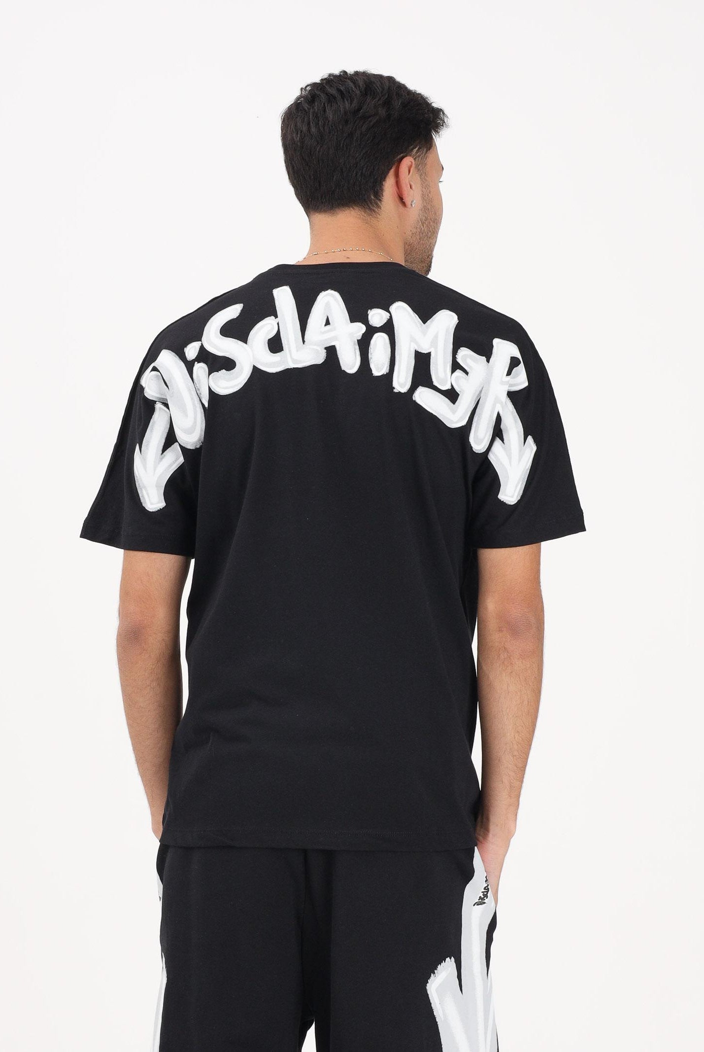 DISCLAIMER T-shirt a manica corta nera da uomo con stampa logo 26EDS55401 NEBI DISCLAIMER