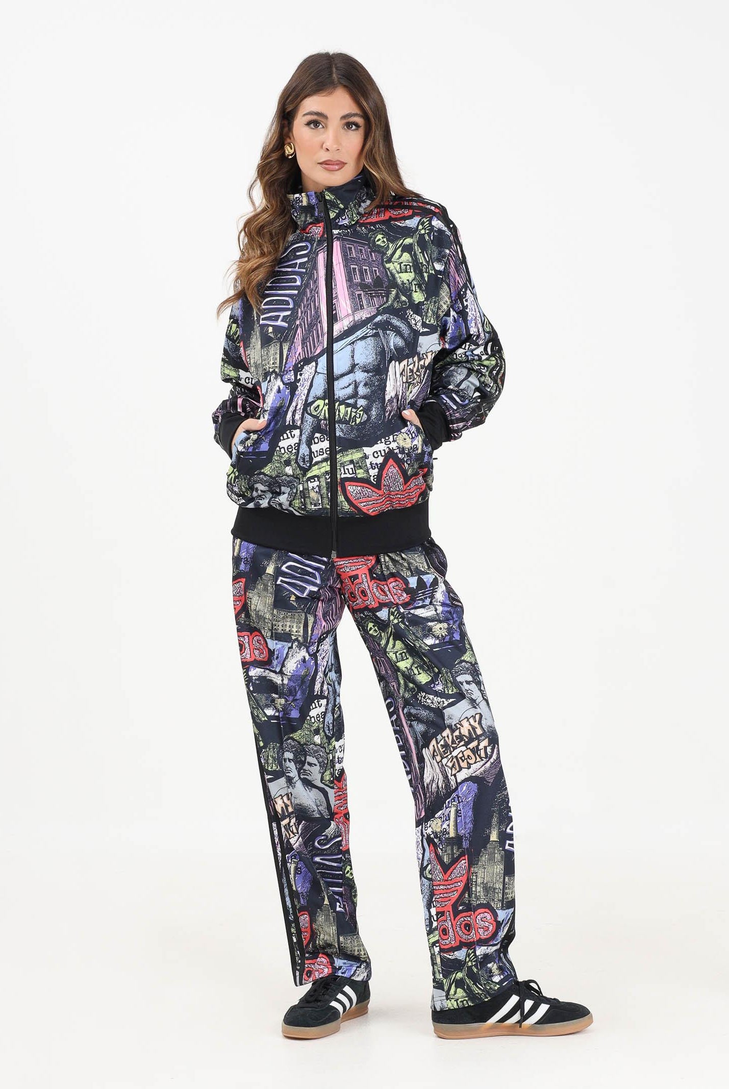 ADIDAS ORIGINALS Pantalone sportivo adidas X Jeremy Scott Pride AOP nero da donna JY2021 ADIDAS ORIGINALS