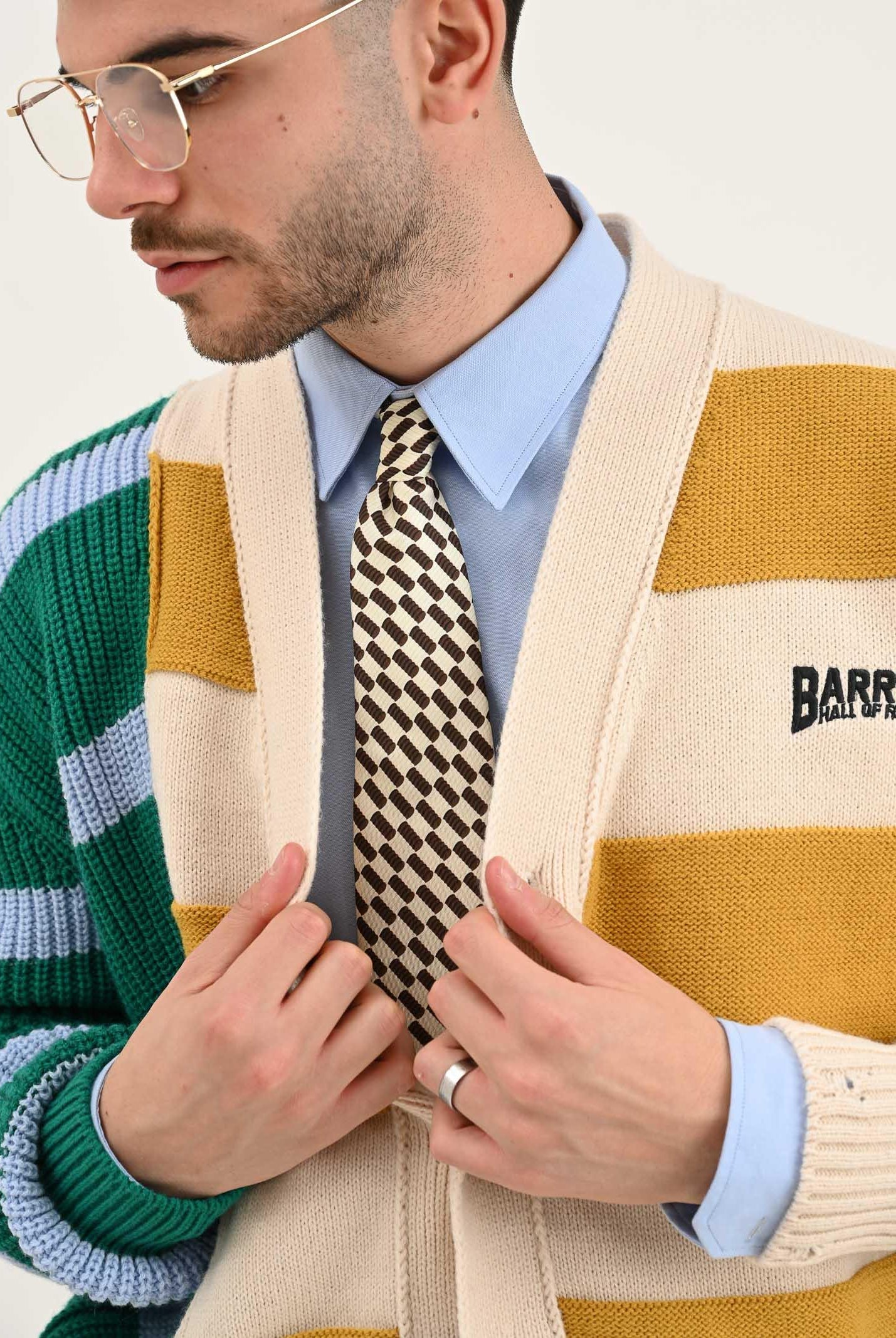 SELECTED HOMME Cravatta panna da uomo in seta stampata 16097282 Demitasse SELECTED HOMME