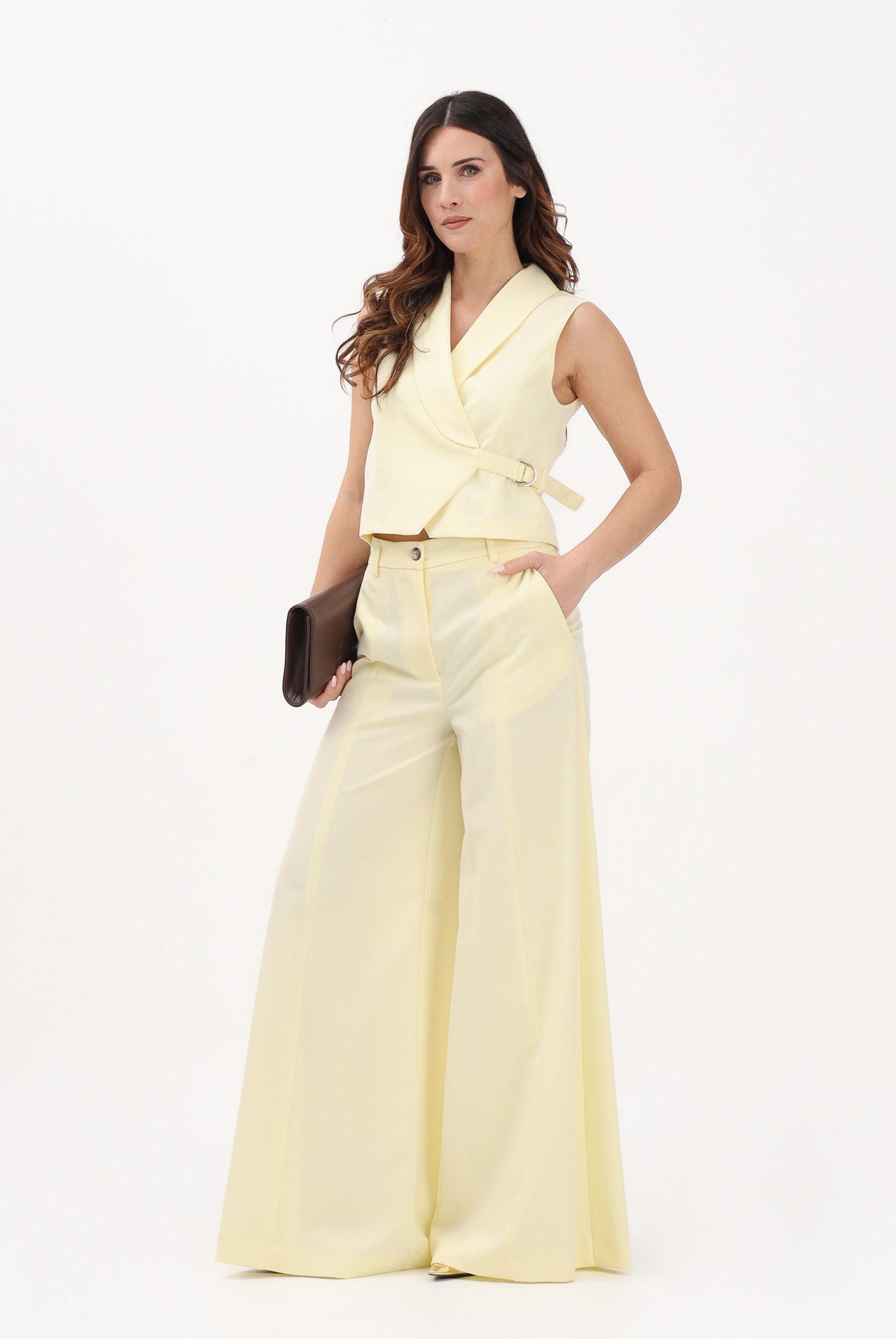 VICOLO Pantalone elegante giallo da donna TAB0130 ABU20 VICOLO